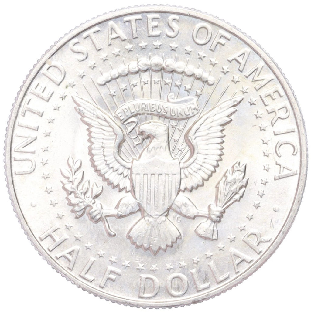 Монета 1/2 доллара (50 центов) 1968 года D США