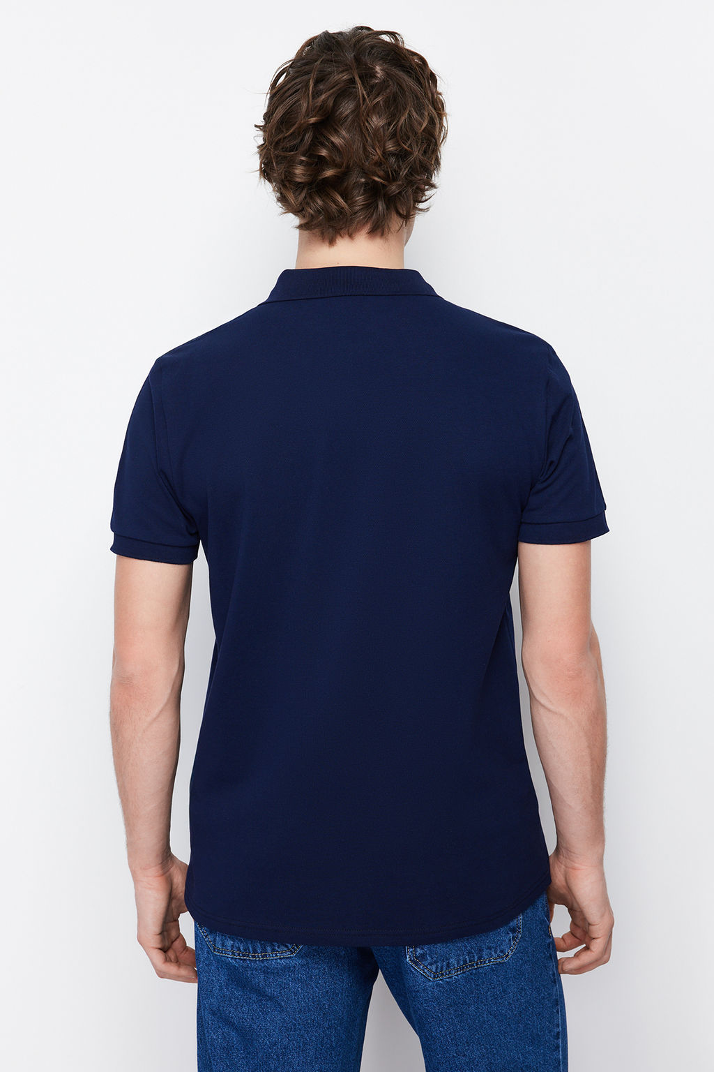 Lacivert Regular/Normal Kesim %100 Pamuklu Capa Nak?sl? Polo Yaka T-shirt TMNSS23PO00031