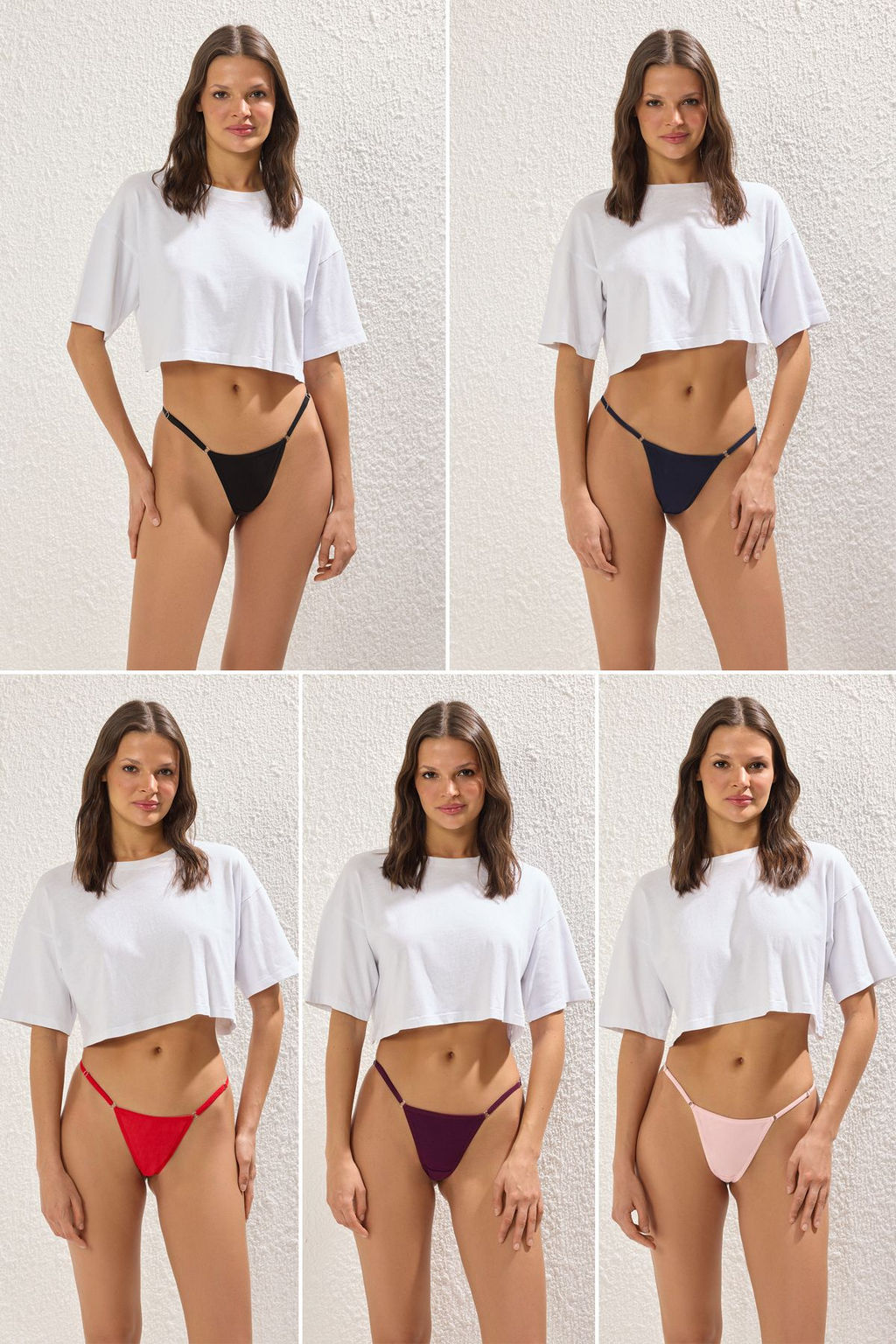 Trendyolmilla Cok Renkli 5li Paket Ayarlanabilir Bel Pamuklu Tanga Orme Kulot THMSS25KU00047