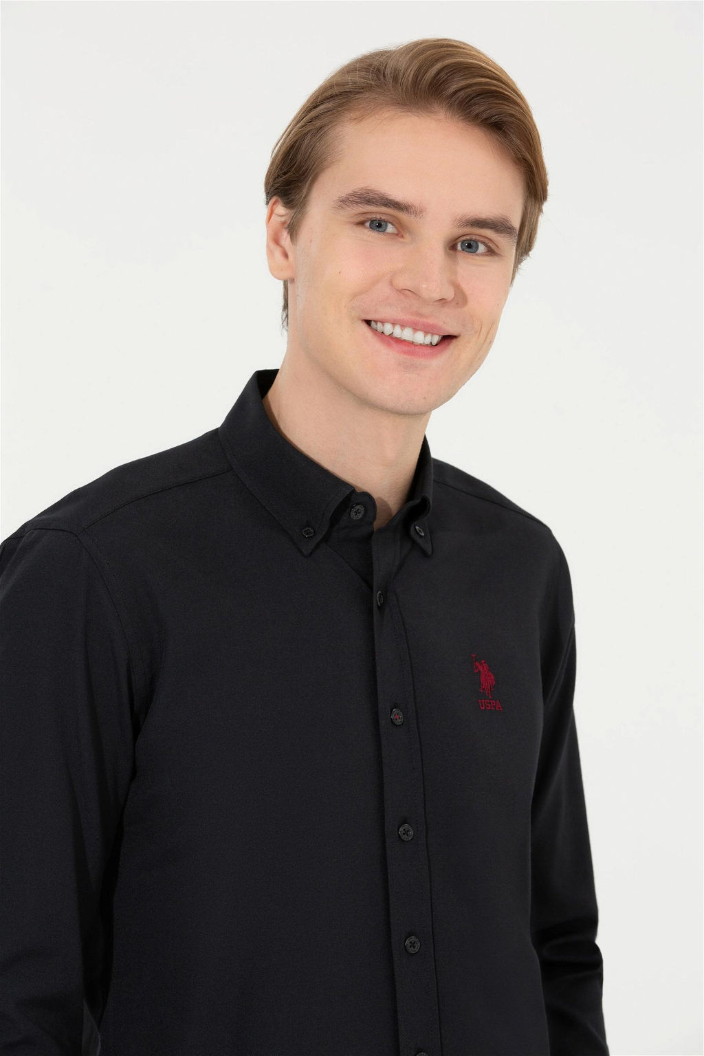 U. S. Polo Assn / Рубашка мужская черная Uzunkol Basic - U.s. polo assn фото 8