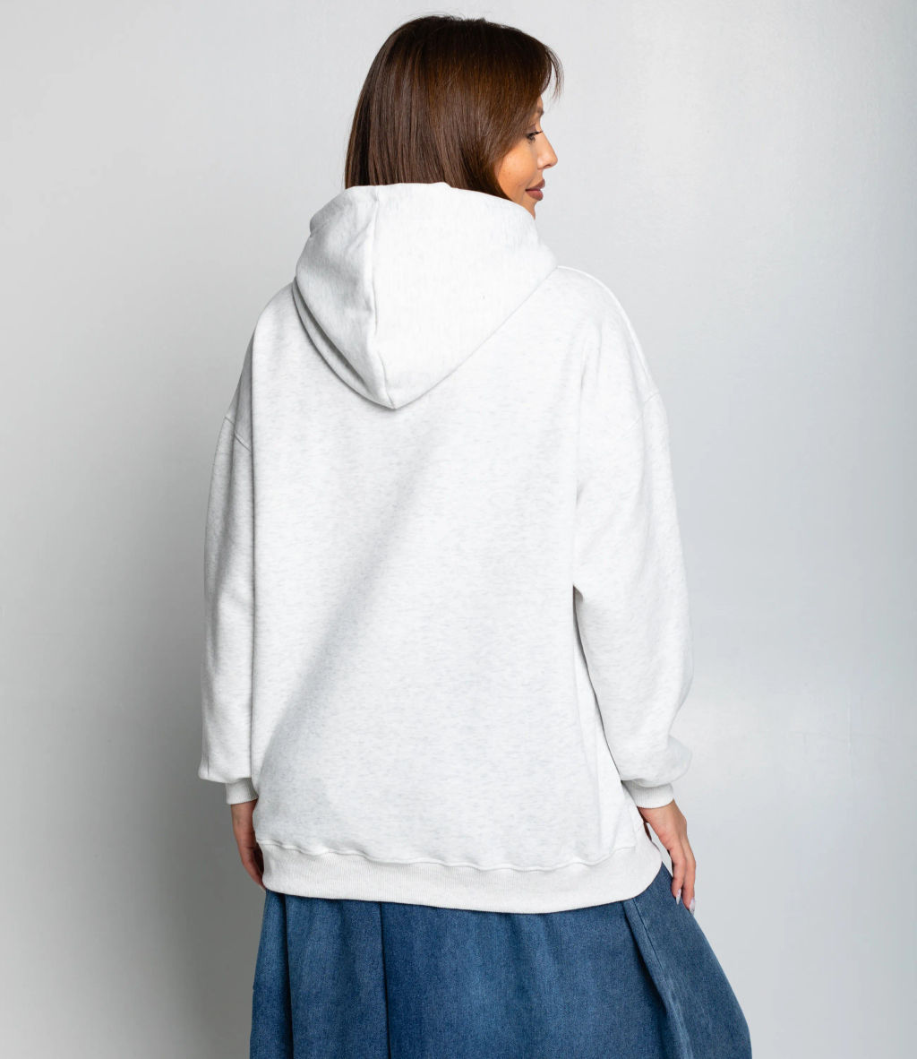 Худи #КТ3629, светло-серый меланж