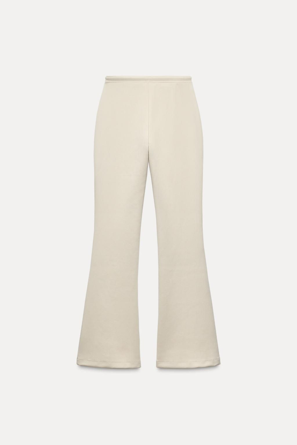 STITCHED INTERLOCK BELL BOTTOM TROUSERS - Zara фото 11