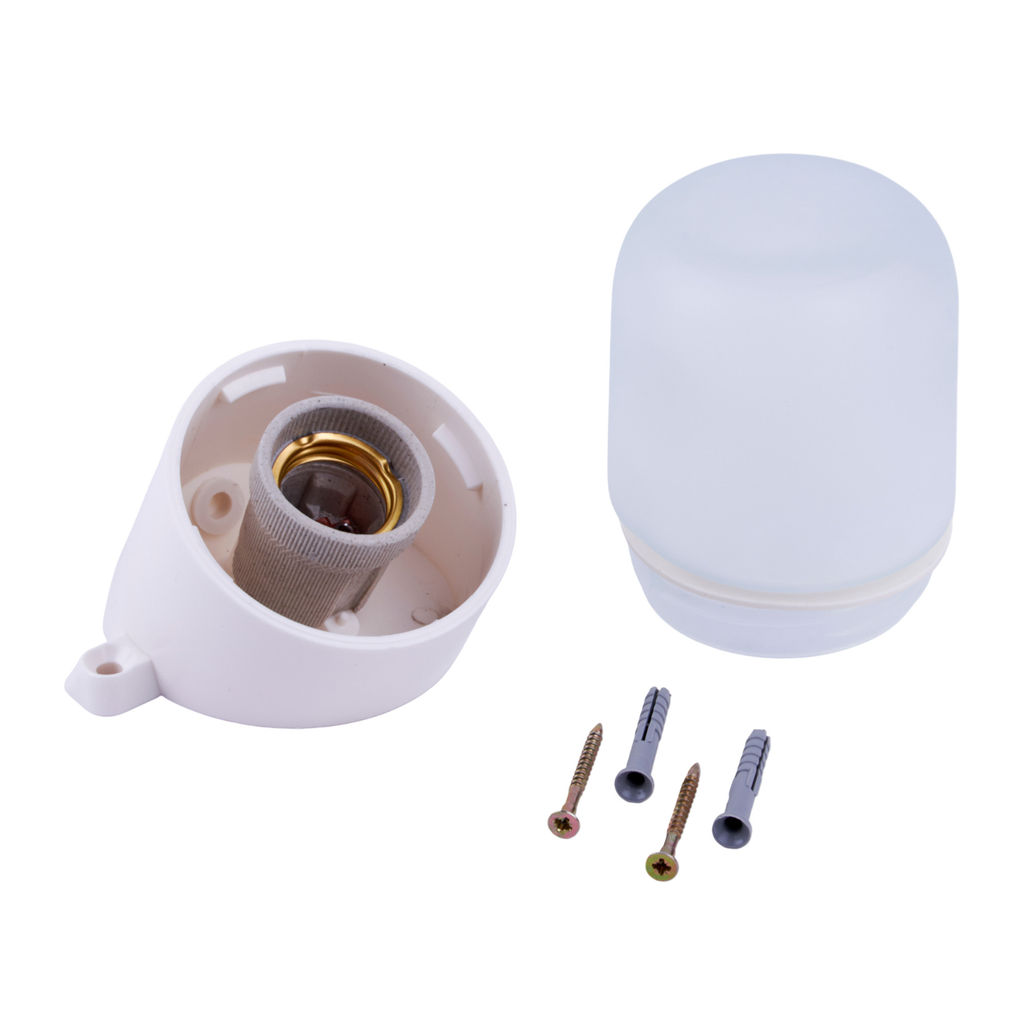 UWL-K02R 60W/E27 IP65 WHITE Светильник влагозащищенный под лампу Е27, наклонный, для бань и саун, до +125С. Цвет корпуса белый. ТМ Uniel