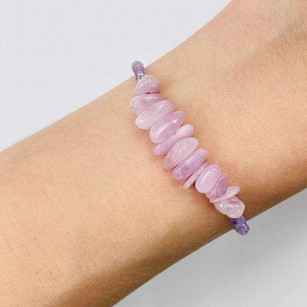 Браслет из Аметиста и Кунцита 18 см +