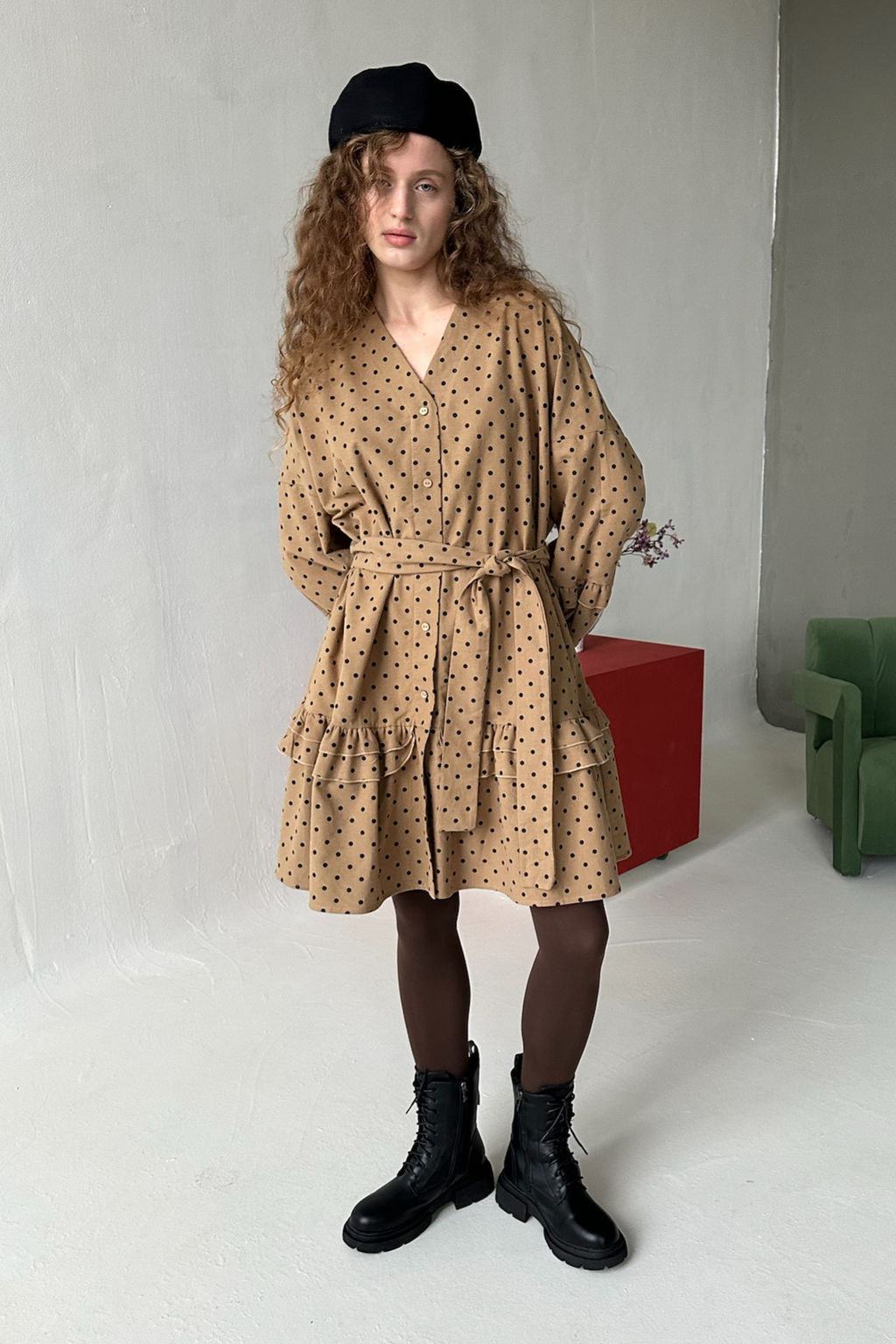 Платье женское COSY076/02/Бежевый, черный - M&G all natural фото 9