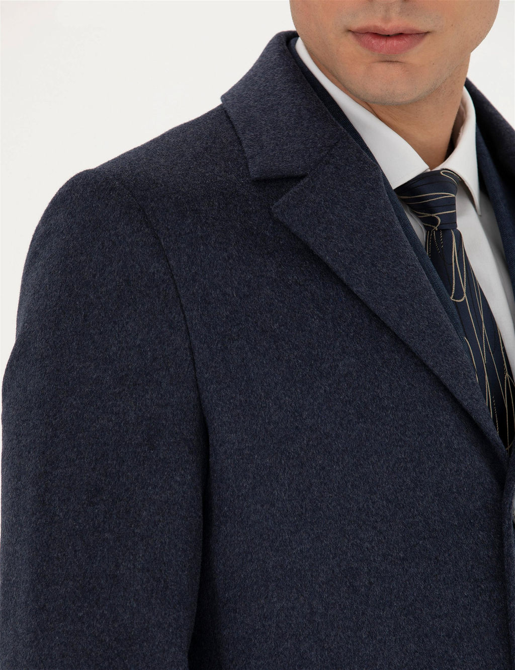 _ndigo Y_n Kar___ml_ Ekstra Slim Fit Ka_e Kaban - Pierre cardin фото 7