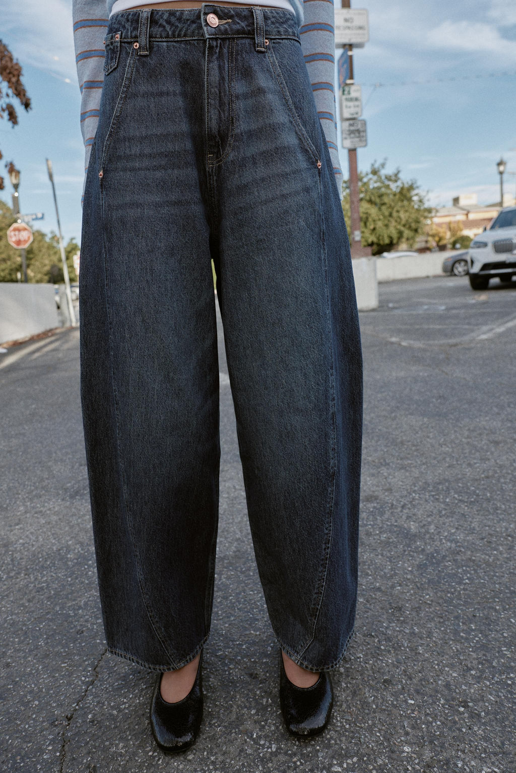JEANS Z1975 WIDE-LEG LOOSE STITCHING - Zara фото 2