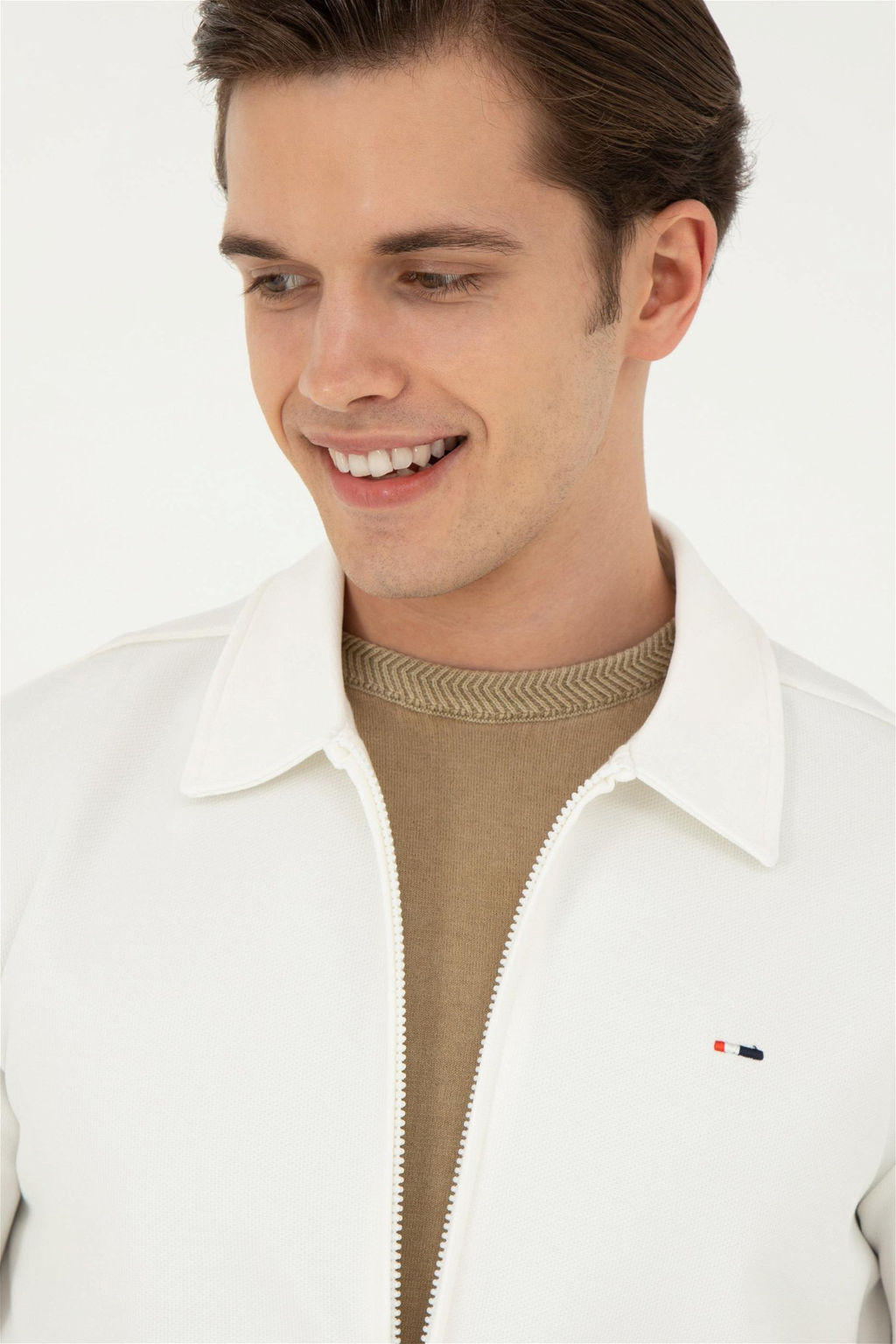 Мужской вязаный кардиган цвета экрю - U.s. polo assn фото 2