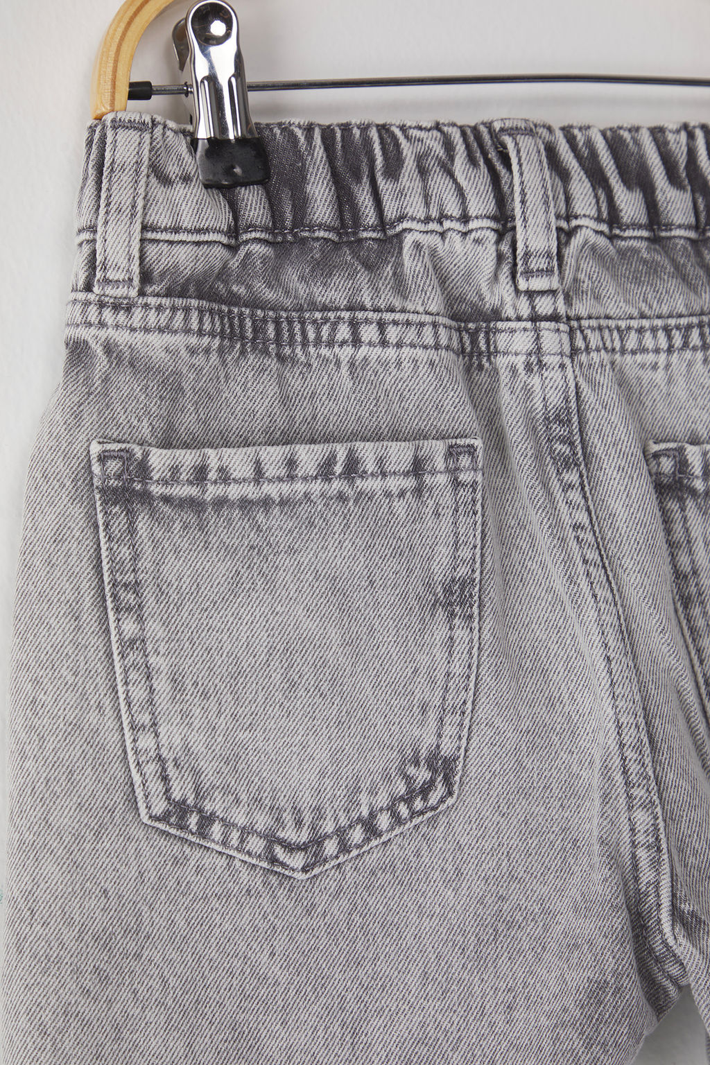 Ekru K?z Cocuk %100 Pamuk Regular/Normal Kal?p Cepli Lastikli Denim Sort TKDSS25SR00010 - Trendyolmilla фото 4