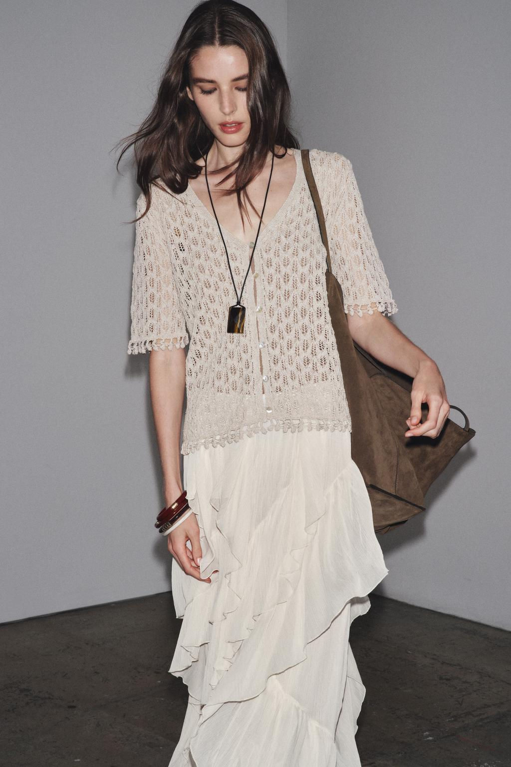 POINTELLE KNIT CARDIGAN - Zara фото 2