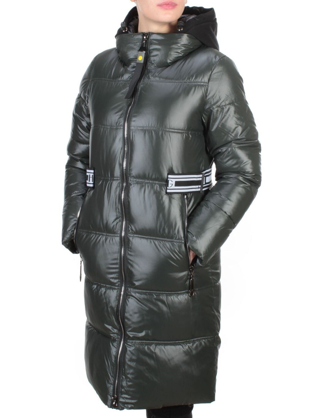 2193 DARK GREEN Куртка зимняя женская AIKESDFRS (200 гр. холлофайбера) - Фабричный китай фото 3