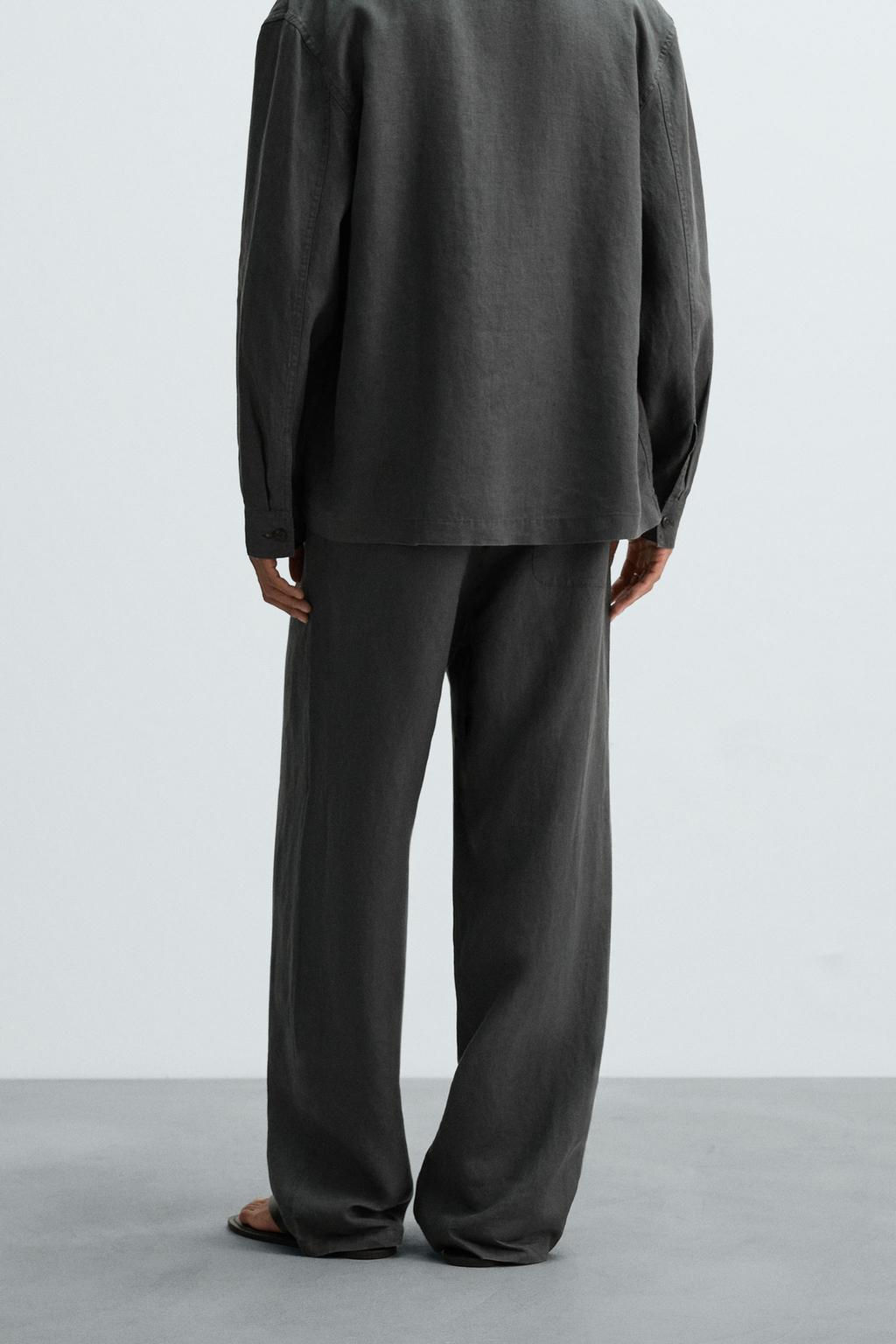 100% HEMP RELAXED FIT TROUSERS - Zara фото 9