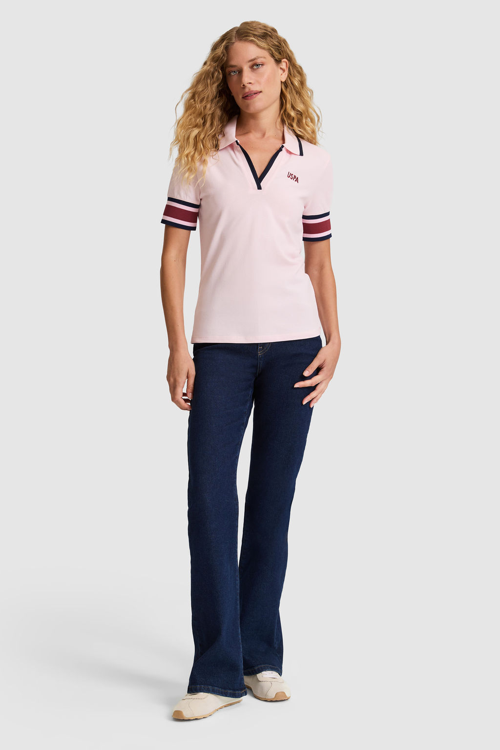 KadДn AГДk Pembe Polo Yaka TiЕГrt - U.s. polo assn фото 4