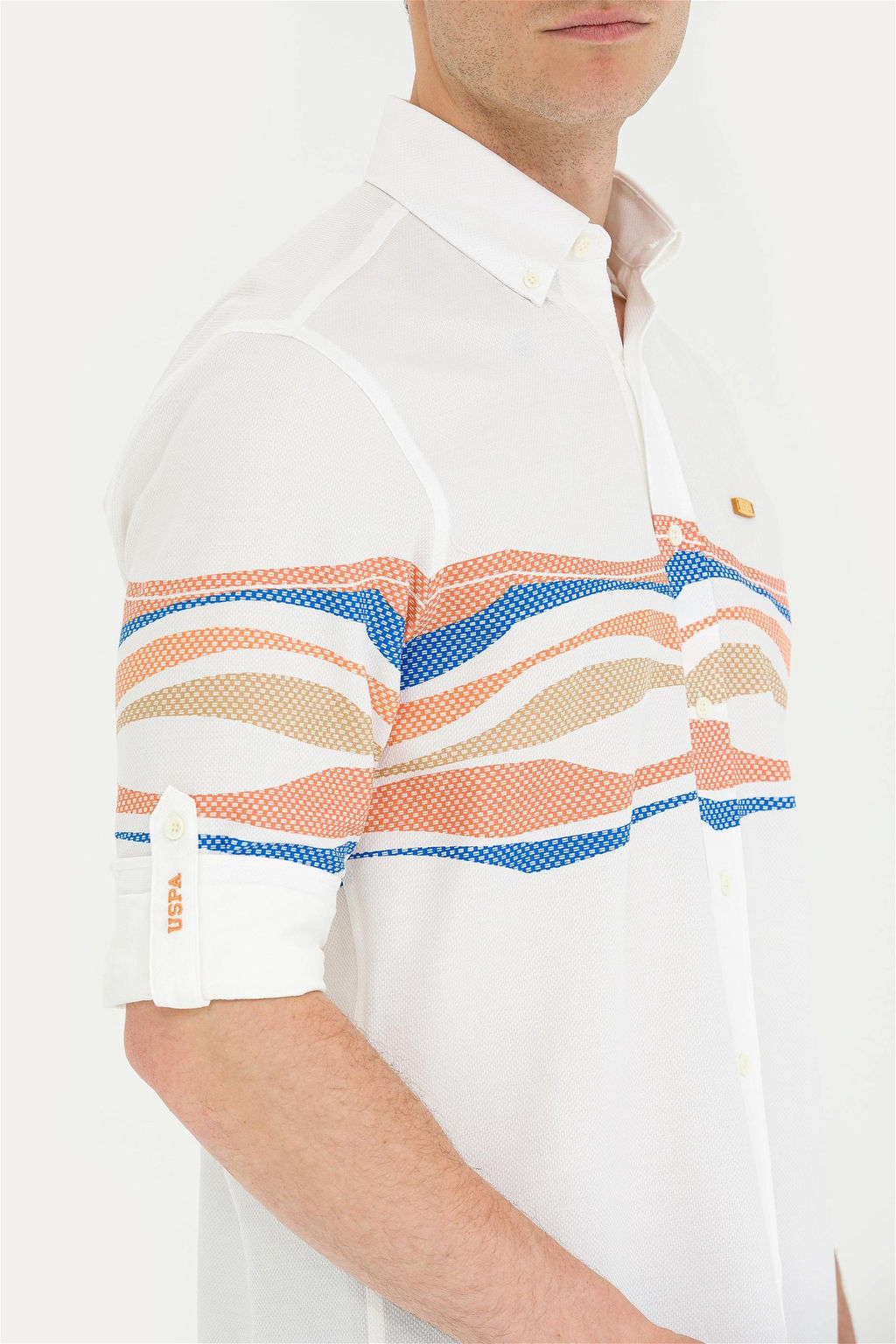 Мужская белая рубашка с длинным рукавом - U.s. polo assn фото 7