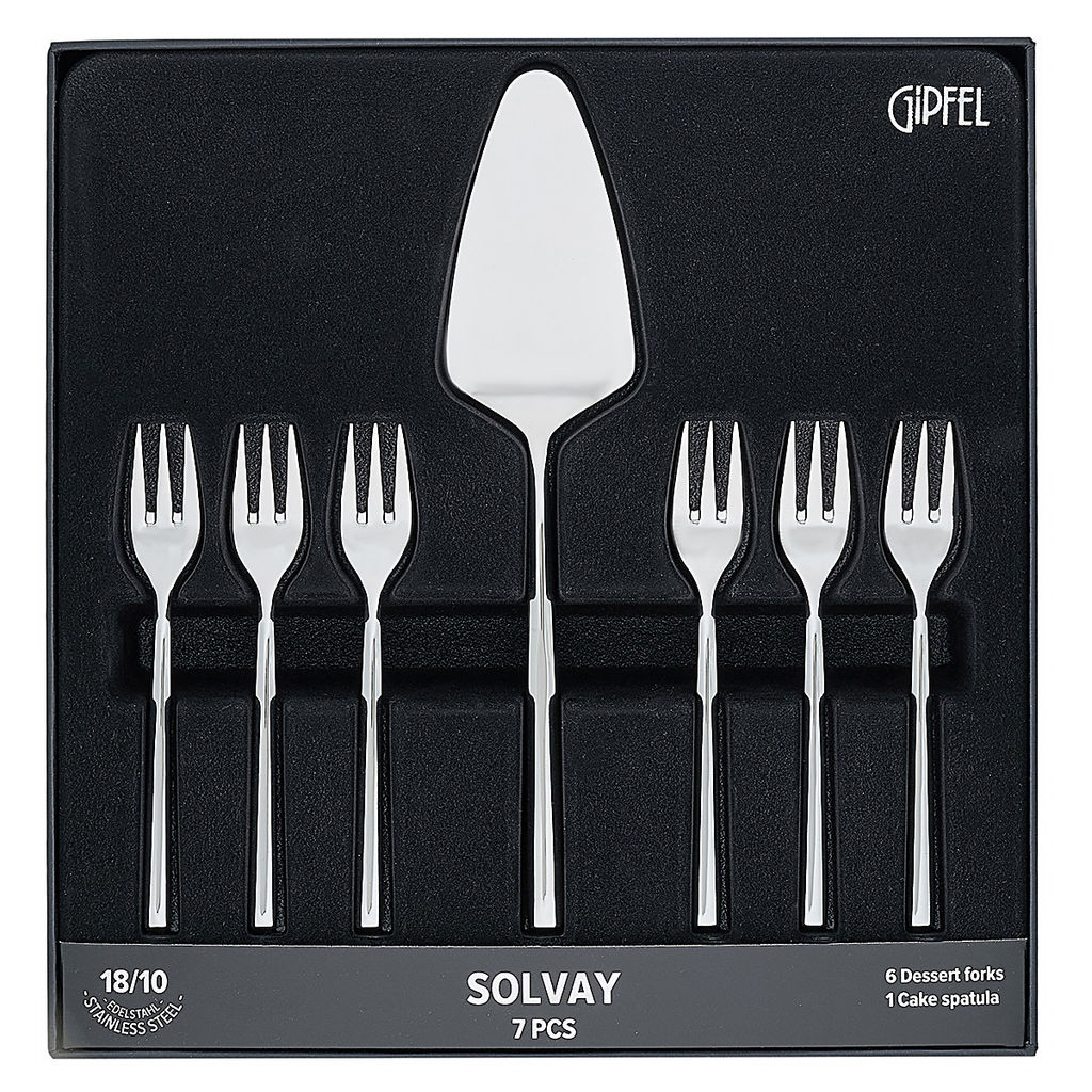 52496 GIPFEL Набор столовых приборов для десерта SOLVAY 7 пр. Материал: нерж.сталь 18/10. Зеркальная полировка.