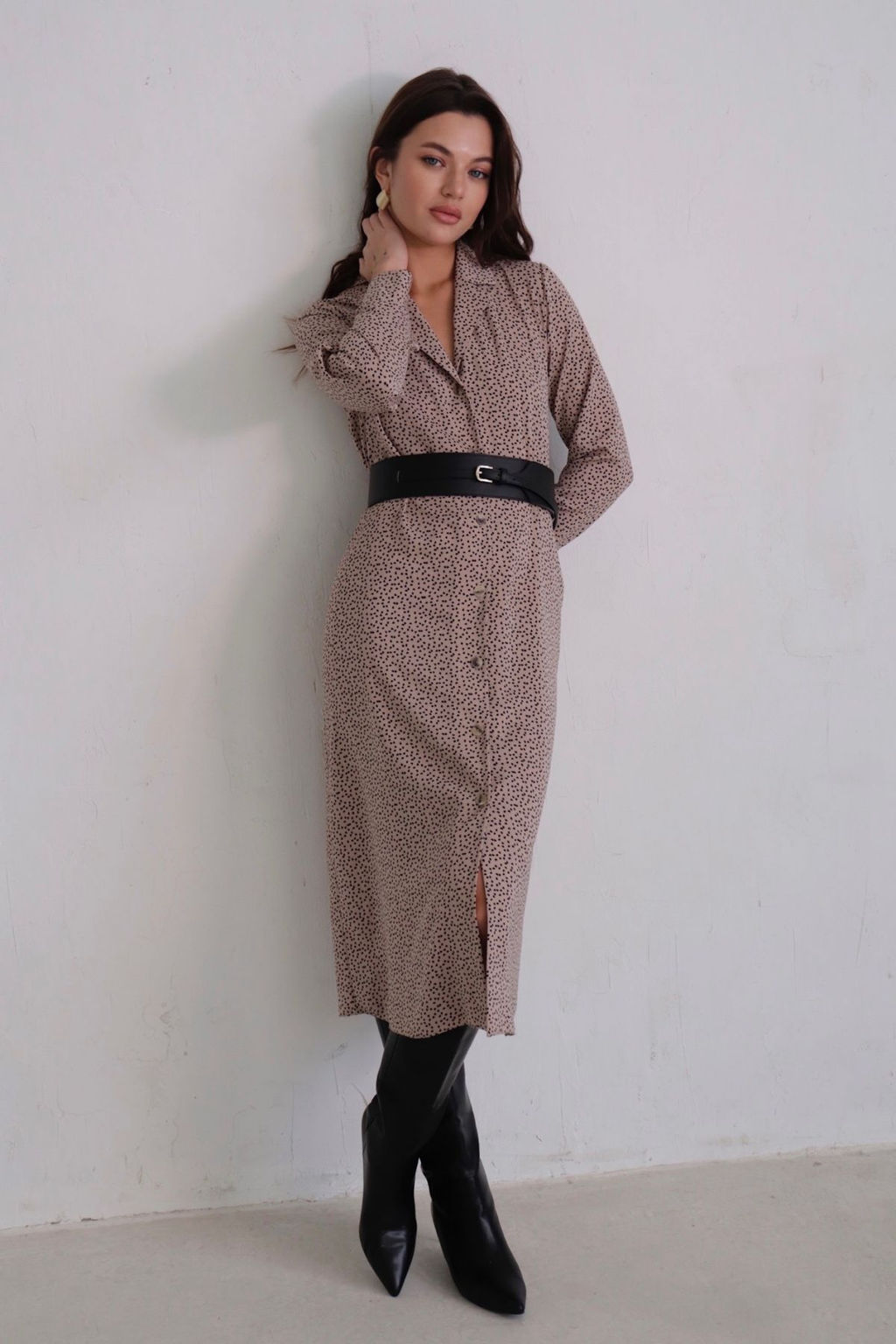 Платье-рубашка с английским воротником принт - Martichelli фото 195