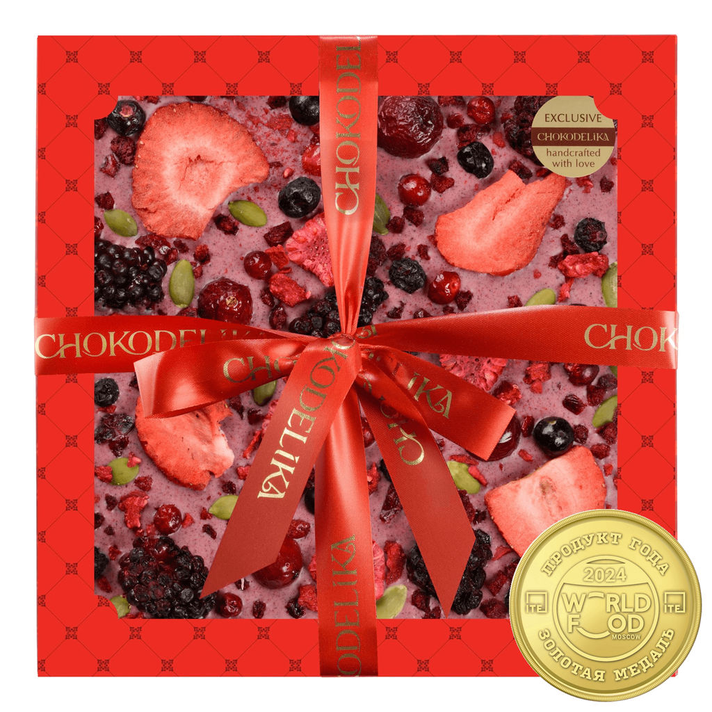 Шоколад белый с украшением Ягодный бум 150 гр