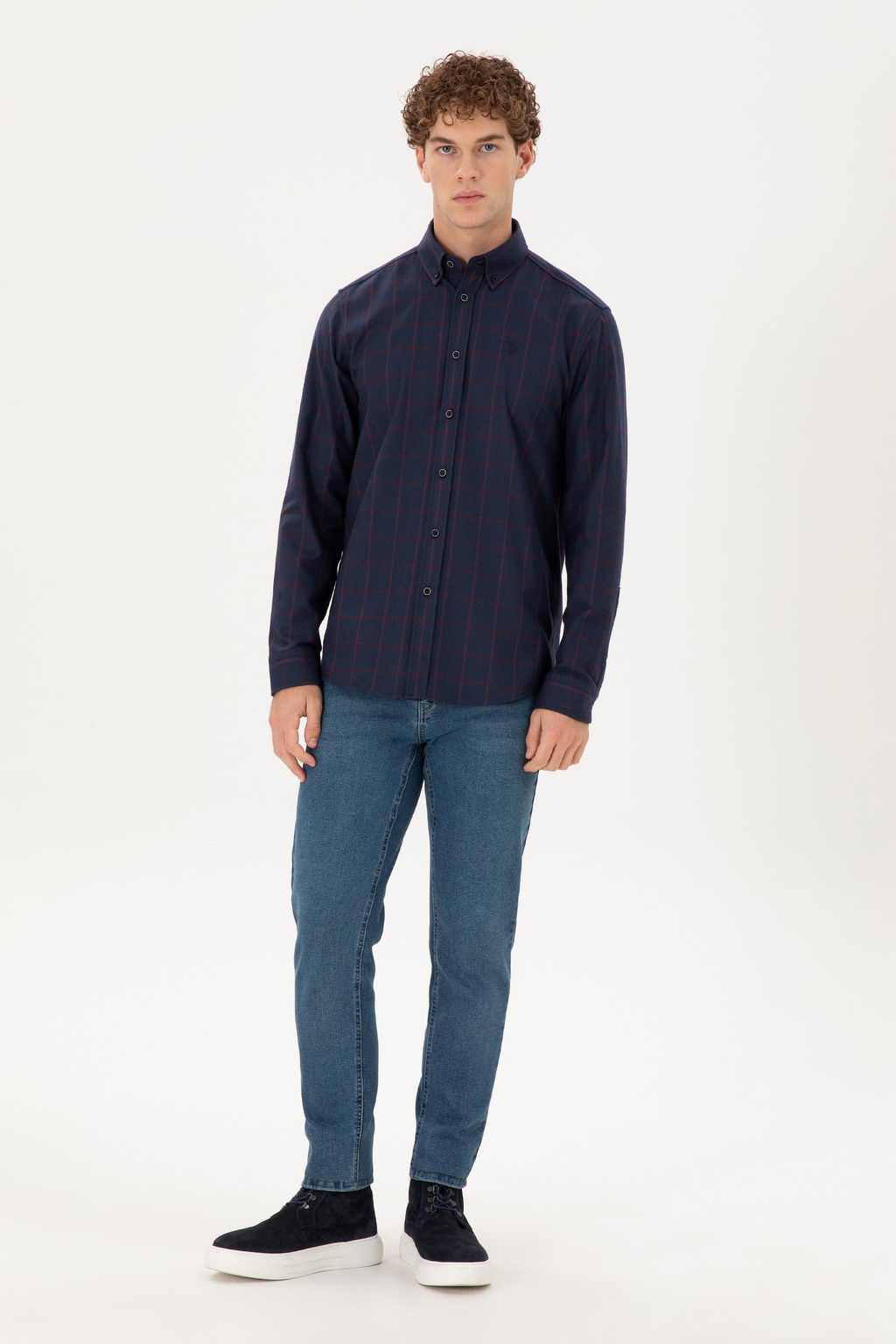 Мужская темно-синяя рубашка с длинным рукавом Неожиданная скидка в корзине - U.s. polo assn фото 4