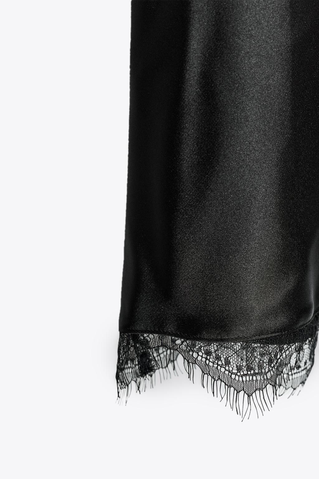 SATIN MIDI LACE SKIRT - Zara фото 5