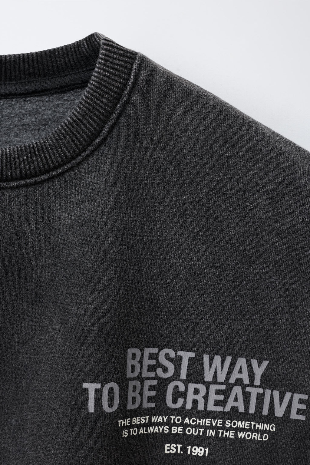 FADED-EFFECT SLOGAN SWEATSHIRT - Zara фото 3