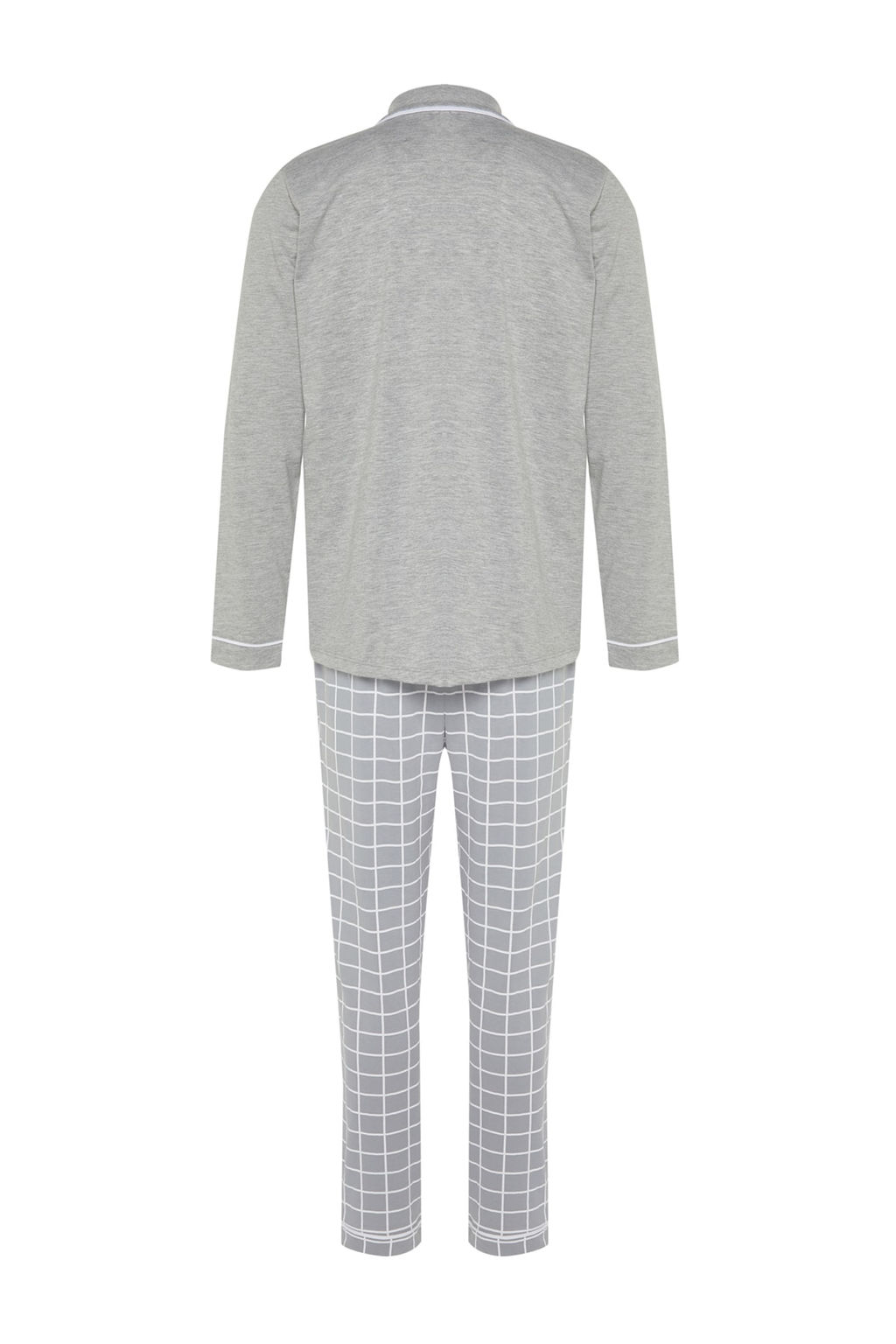 TRENDYOL MAN Lacivert Erkek Regular Fit Ust Biye Detayl? Orme %100 Pamuk Pijama Tak?m? TMNAW22PT1073 - Trendyolmilla фото 8