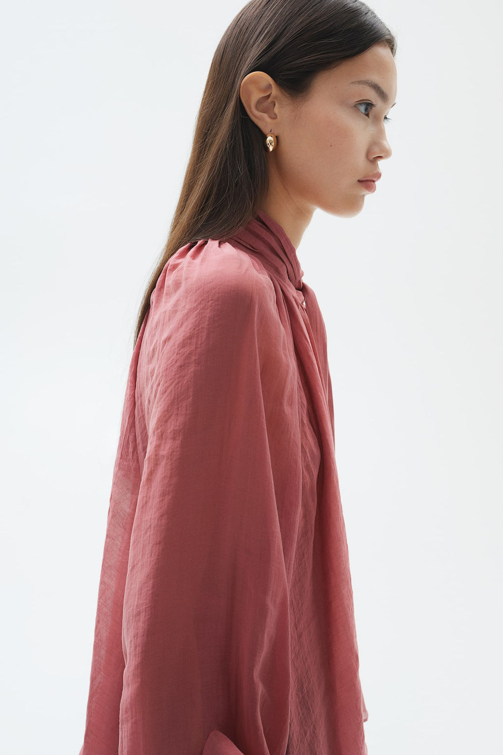 Blusa transparente con lazada al cuello - H&m фото 3