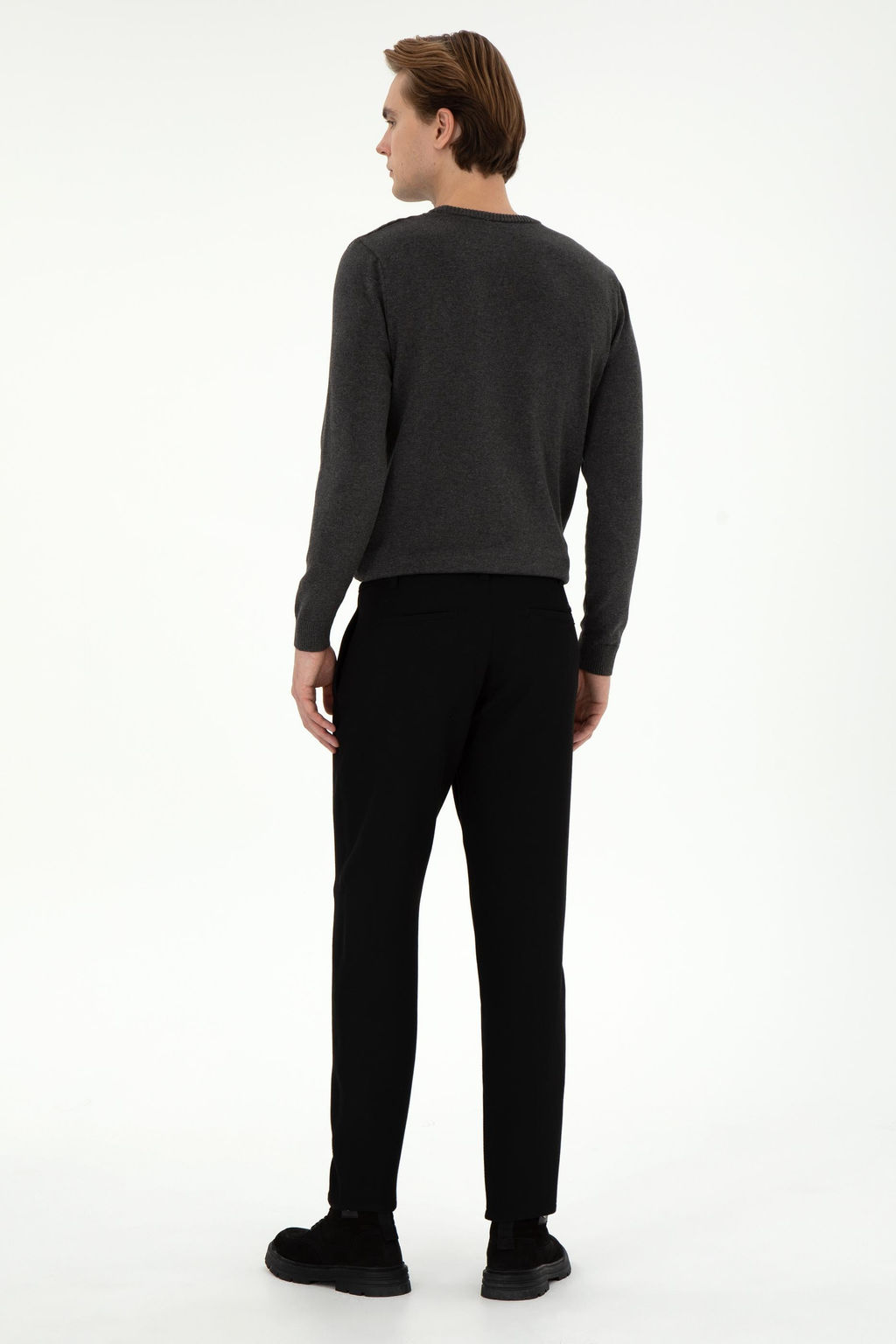 Erkek Jogger Fit Siyah Kanvas Pantolon