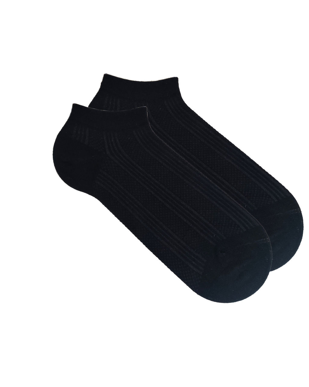 Короткие носки р.40-45 Перфорация Полоски Чёрные - Krumpy фото 2