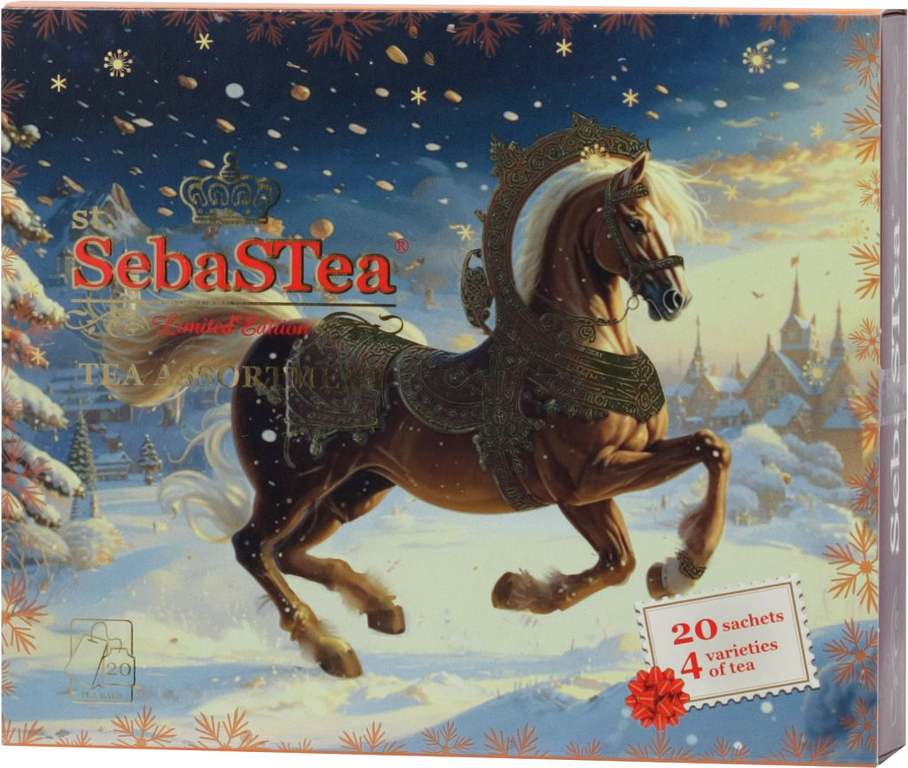 SebaSTea. Новый год. Magic Horse. Коричневый конь карт.упаковка, 20 пак.