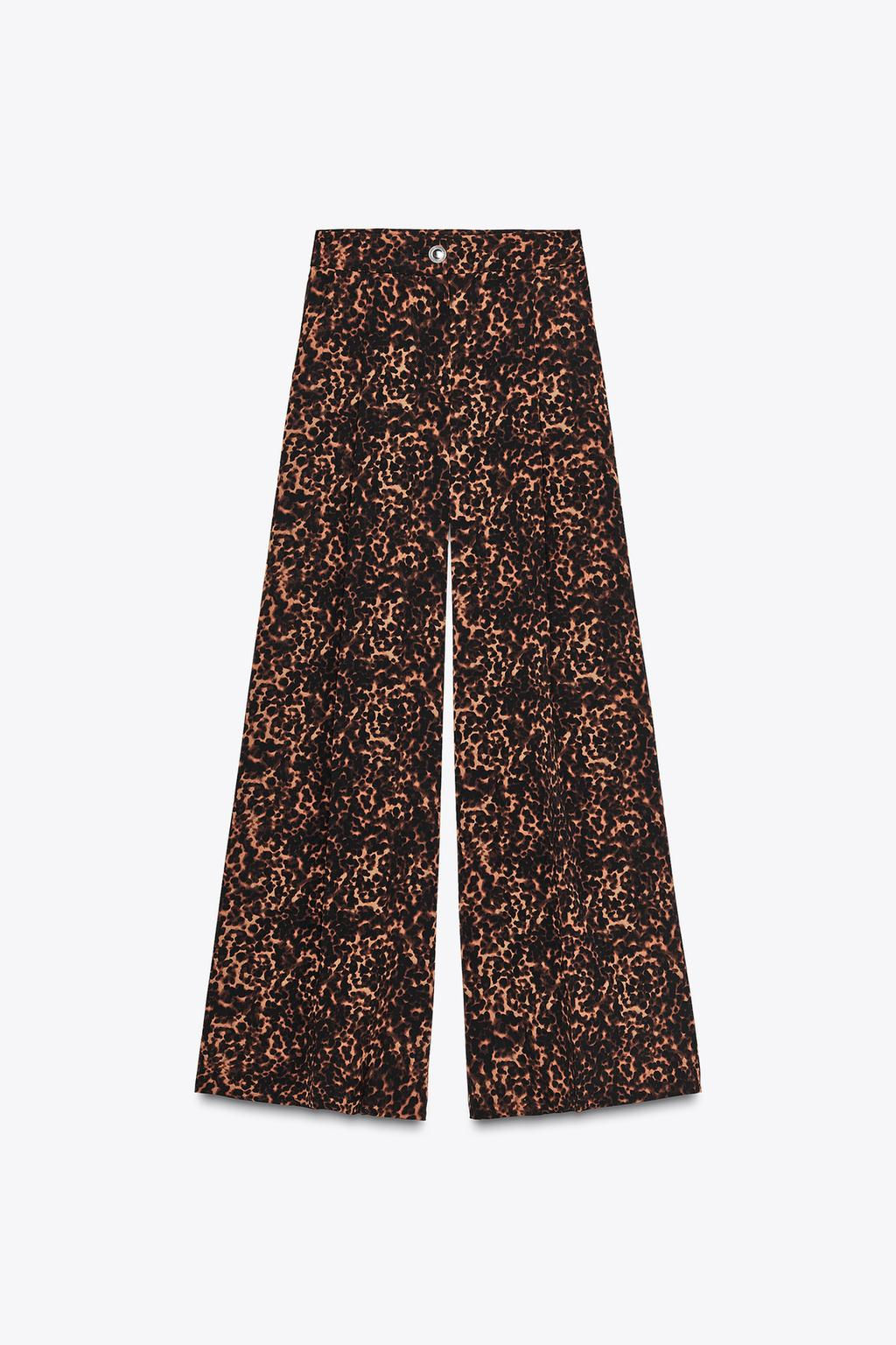 ANIMAL PRINT PALAZZO TROUSERS - Zara фото 4