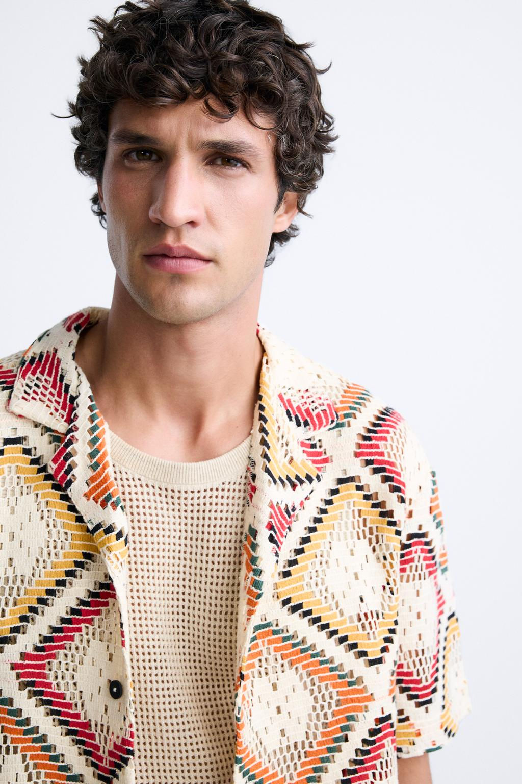 GEOMETRIC CROCHET SHIRT - Zara фото 5