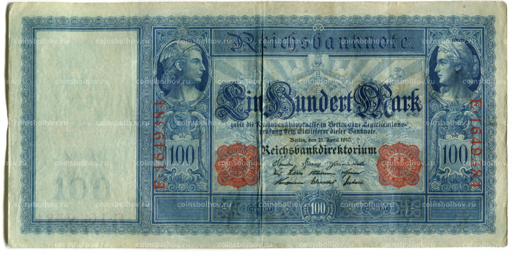 Банкнота 100 марок 1910 года Германия