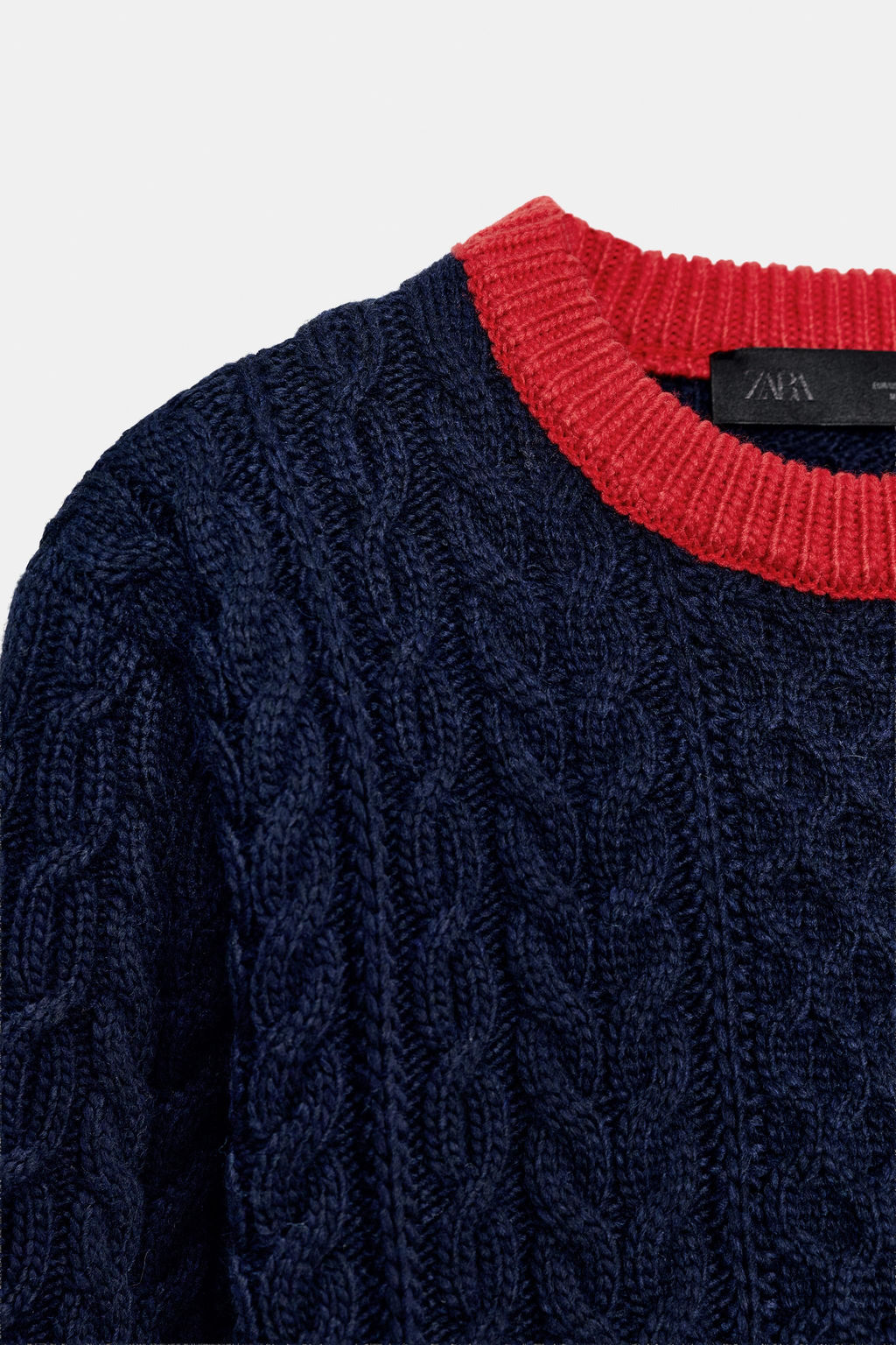 CABLE-KNIT COLOUR BLOCK JUMPER - Zara фото 7