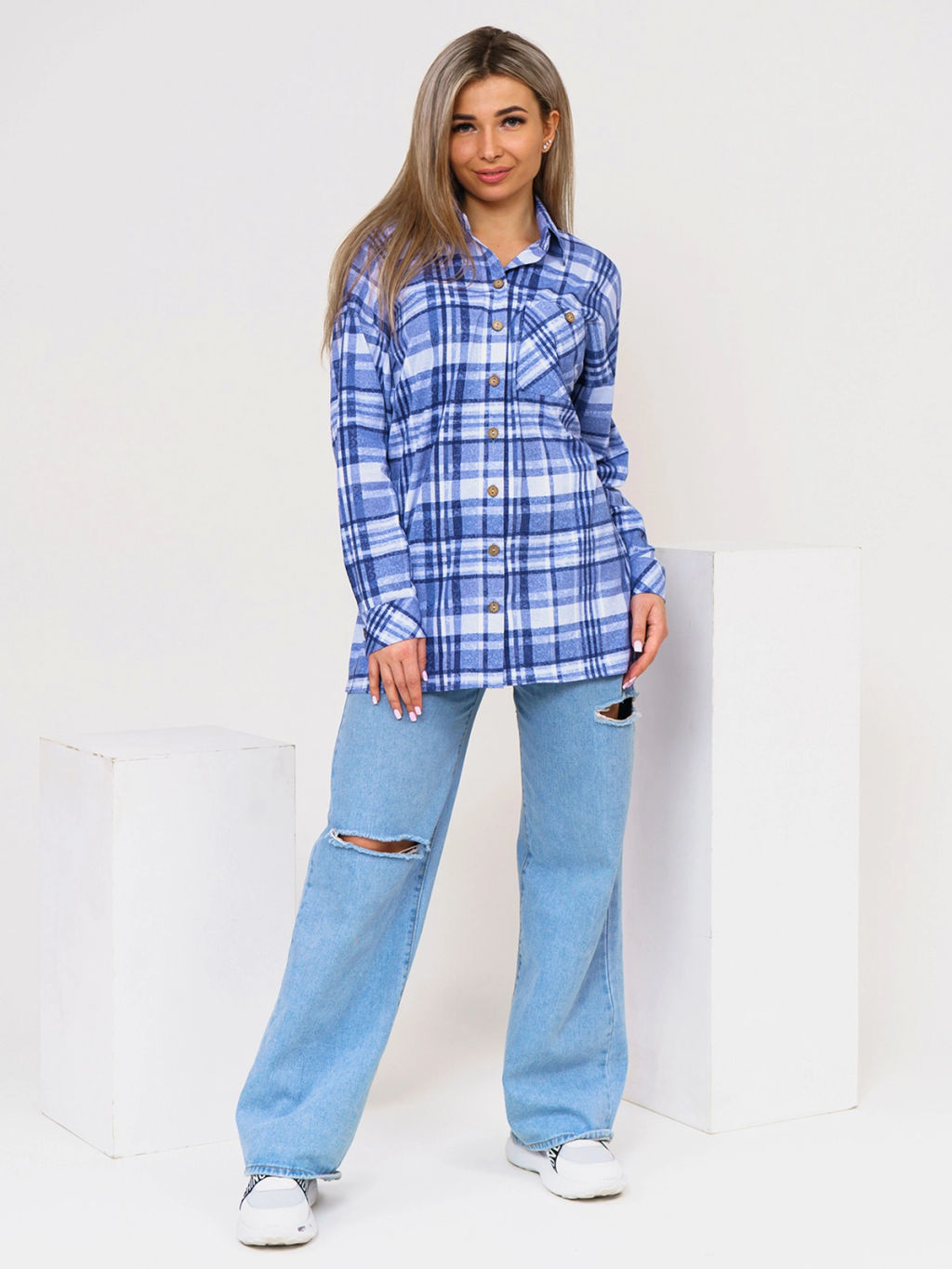 Туника женская, цвет голубой