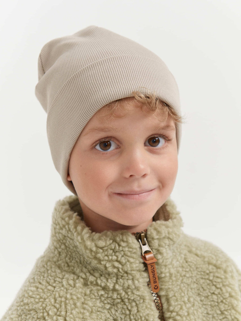 Шапка трикотажная двухслойная Какао - Bungly фото 2