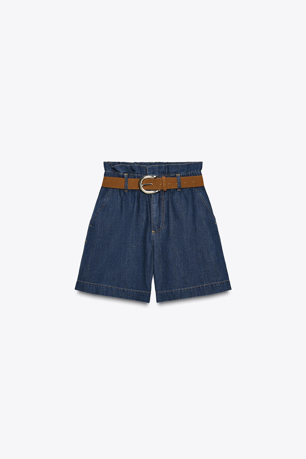BELTED PAPER BAG BERMUDA SHORTS - Zara фото 6