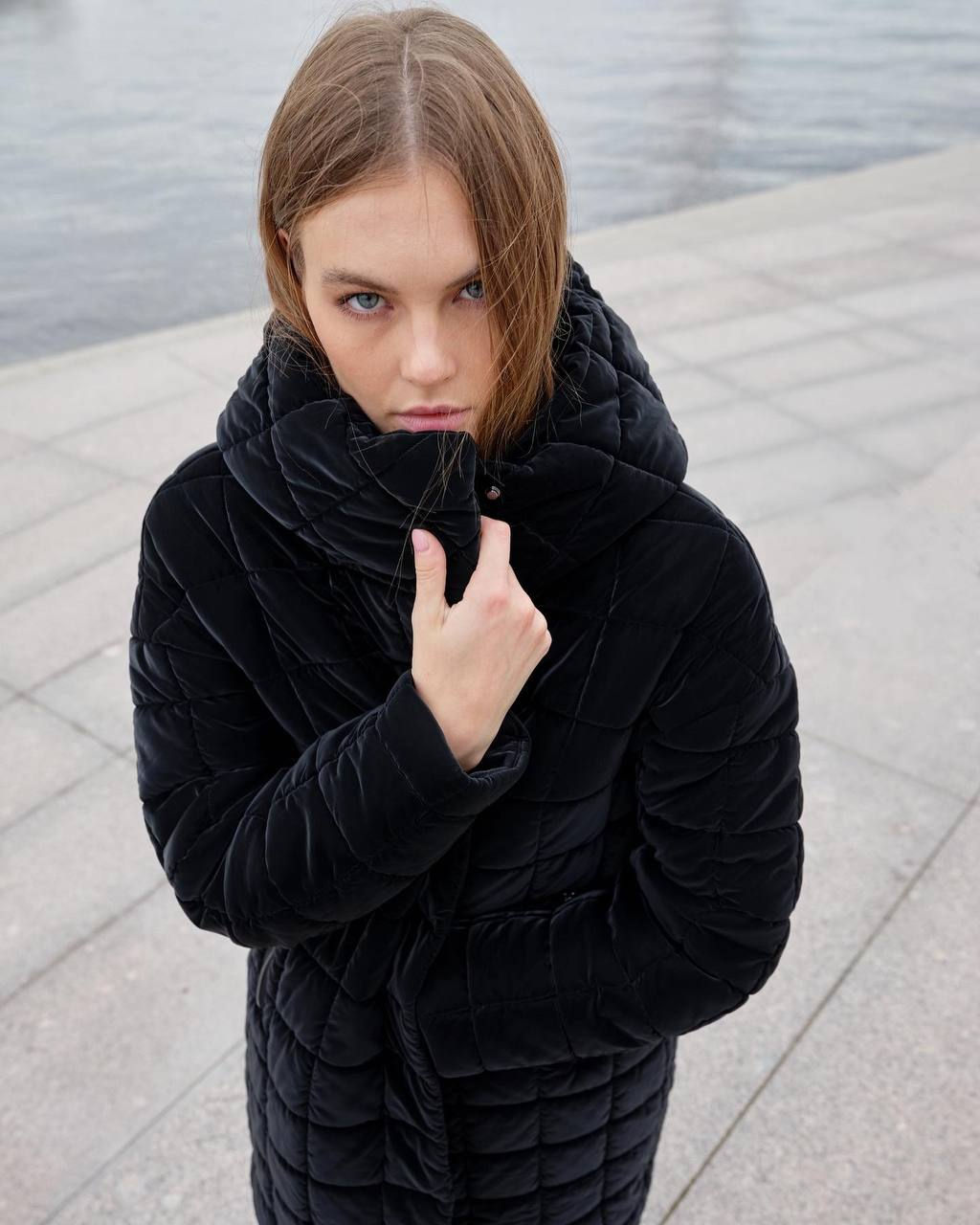 Пальто женское арт. 313W, черный - Ultramarine фото 3