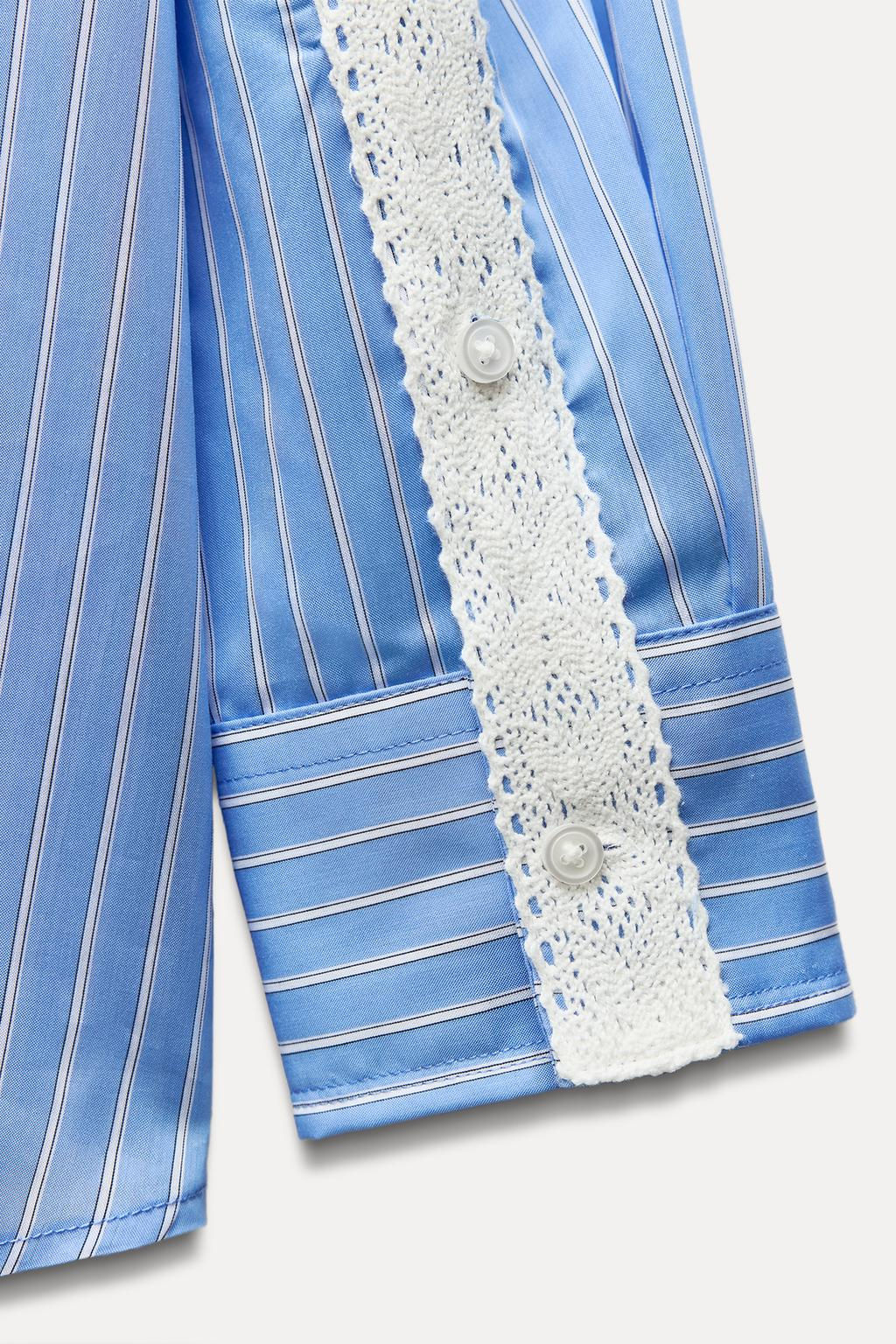 OVERSIZE STRIPED POPLIN SHIRT - Zara фото 10