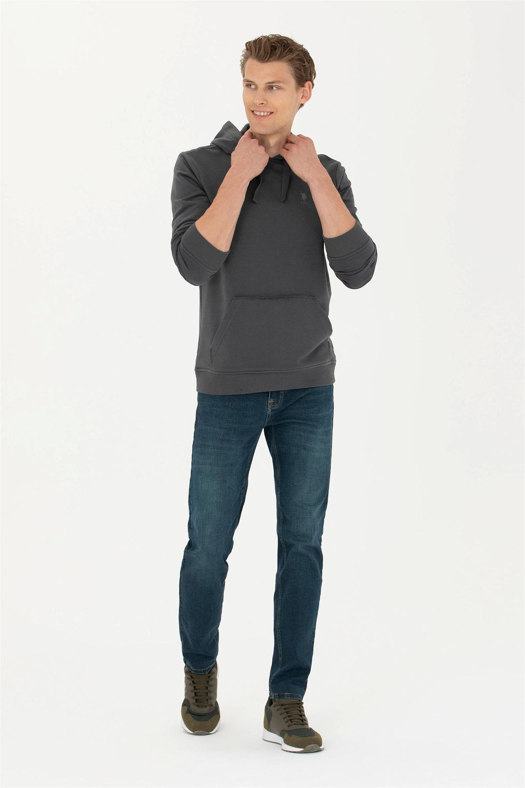 Мужской свитшот антрацитового цвета - U.s. polo assn фото 11