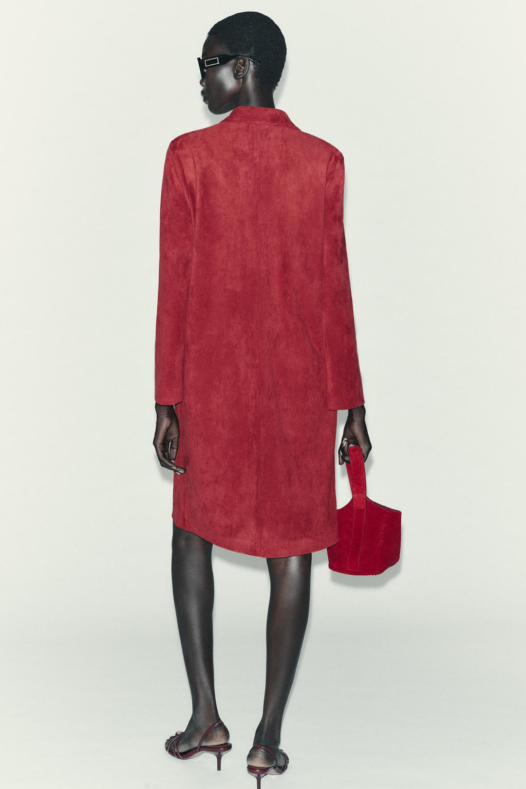 FAUX SUEDE FROCK COAT