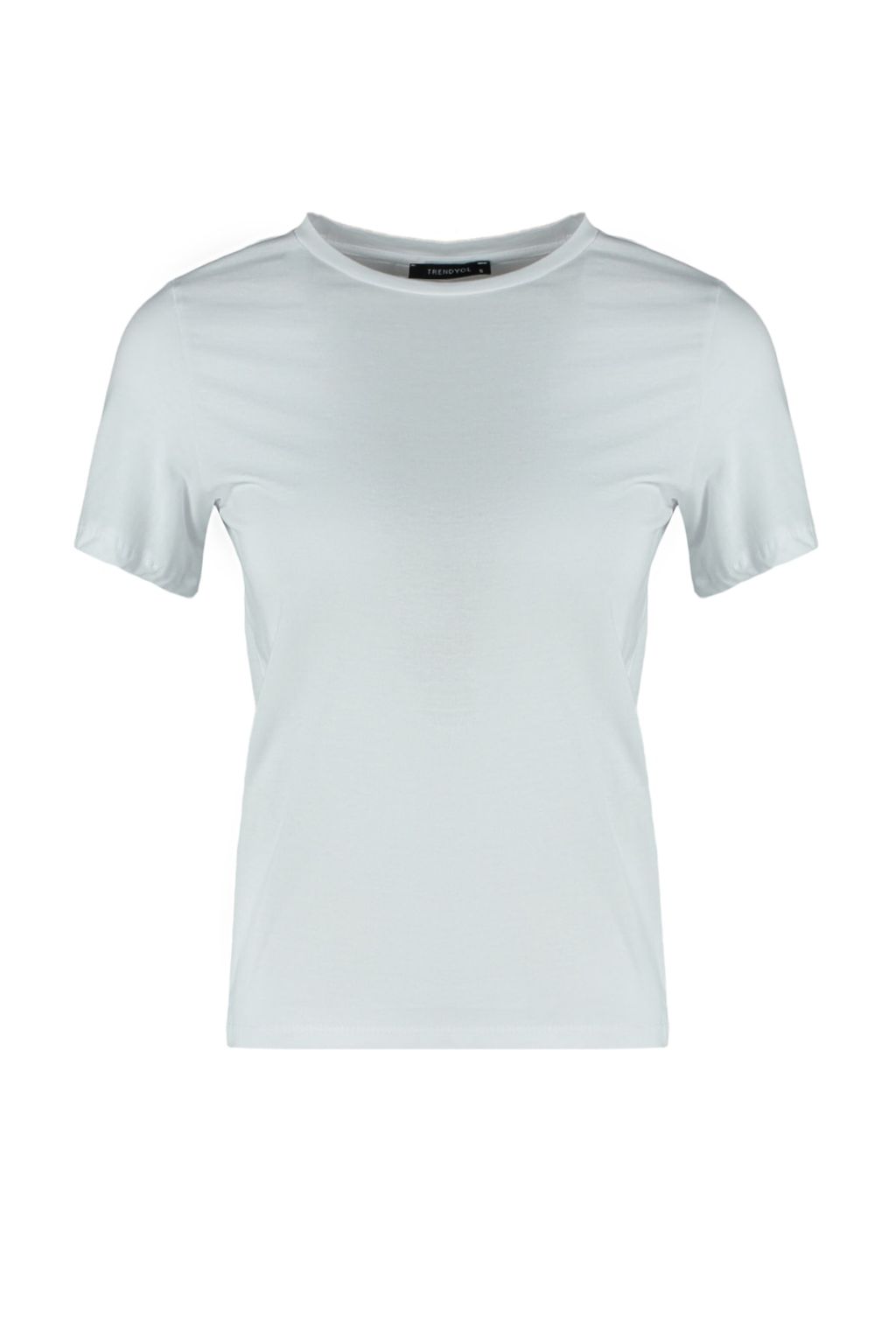 TRENDYOLMILLA Beyaz %100 Pamuk Regular/Normal Kal?p K?sa Kollu Basic Bisiklet Yaka Orme T-Shirt TWOSS23TS00000  фото 13