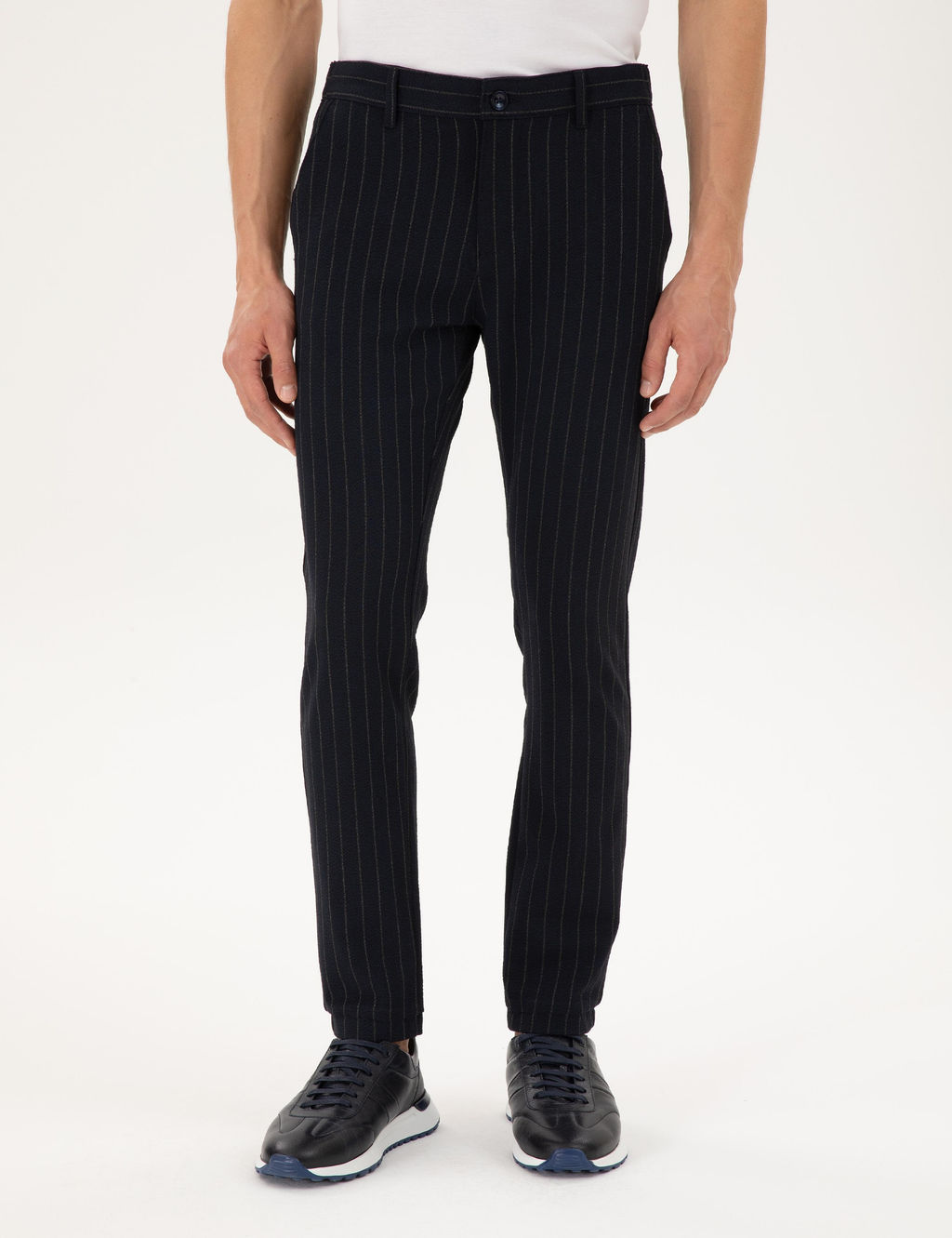 Lacivert Slim Fit Kanvas Pantolon - Pierre cardin фото 2