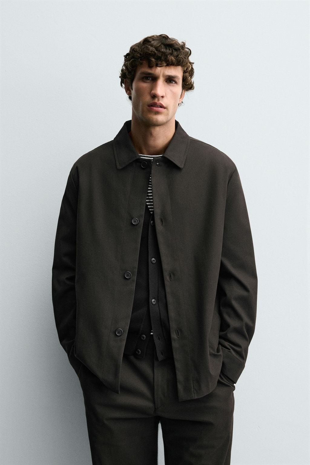 RELAXED FIT TWILL OVERSHIRT - Zara фото 2