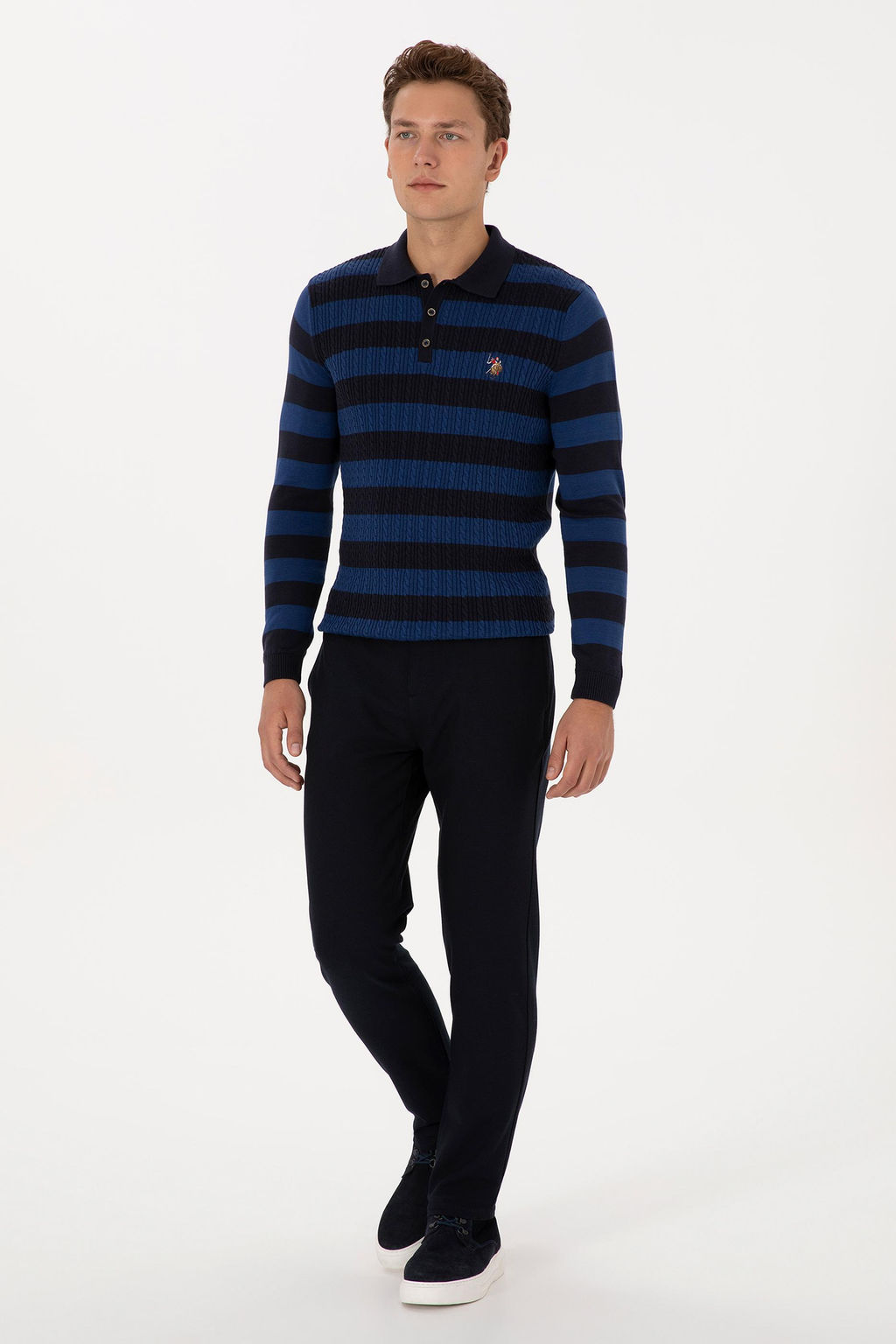 Erkek Lacivert Jogger Fit Kanvas / Chino Pantolon