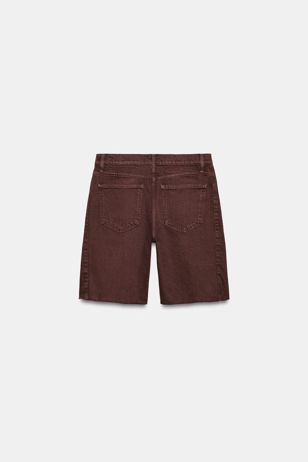 BERMUDA DENIM RELAXED TIRO MEDIO ZW COLLECTION / Granate oscuro - Zara фото 8