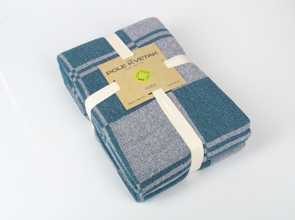 20С30-ШР/у./л.суп/ст 210*200 Плед "Клетка" цв. 250 рис. 4 синий