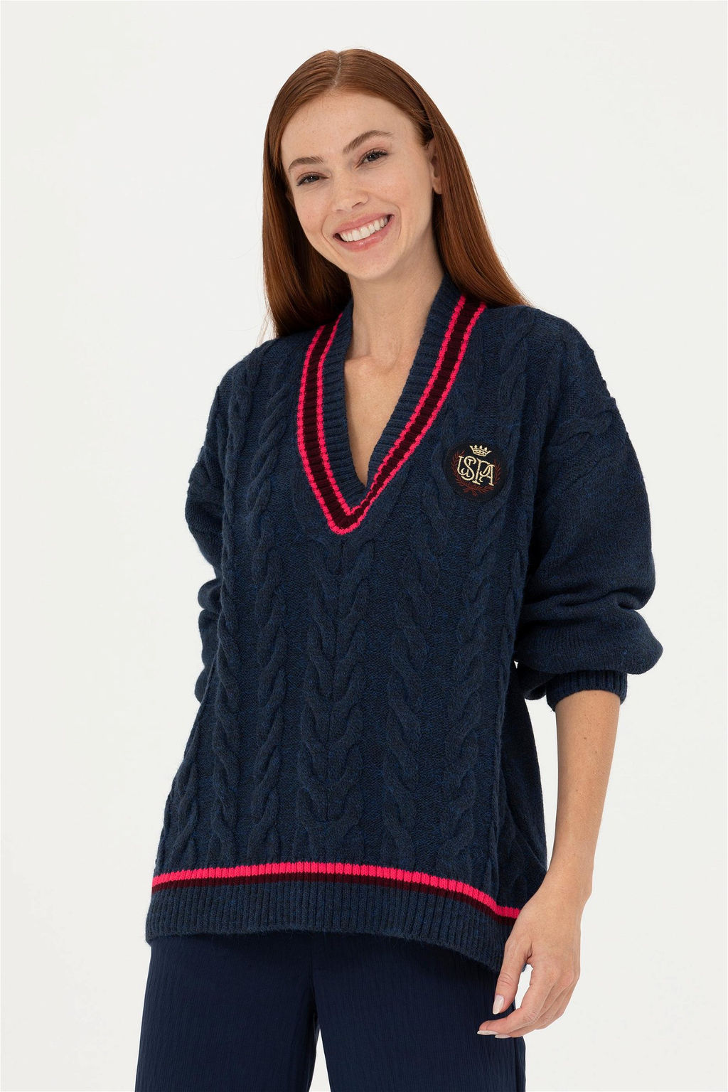 Женский темно-синий свитер - U.s. polo assn фото 8