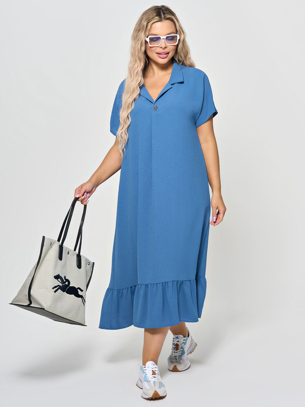 Платье 0339-1с темно-голубой - Dora фото 4