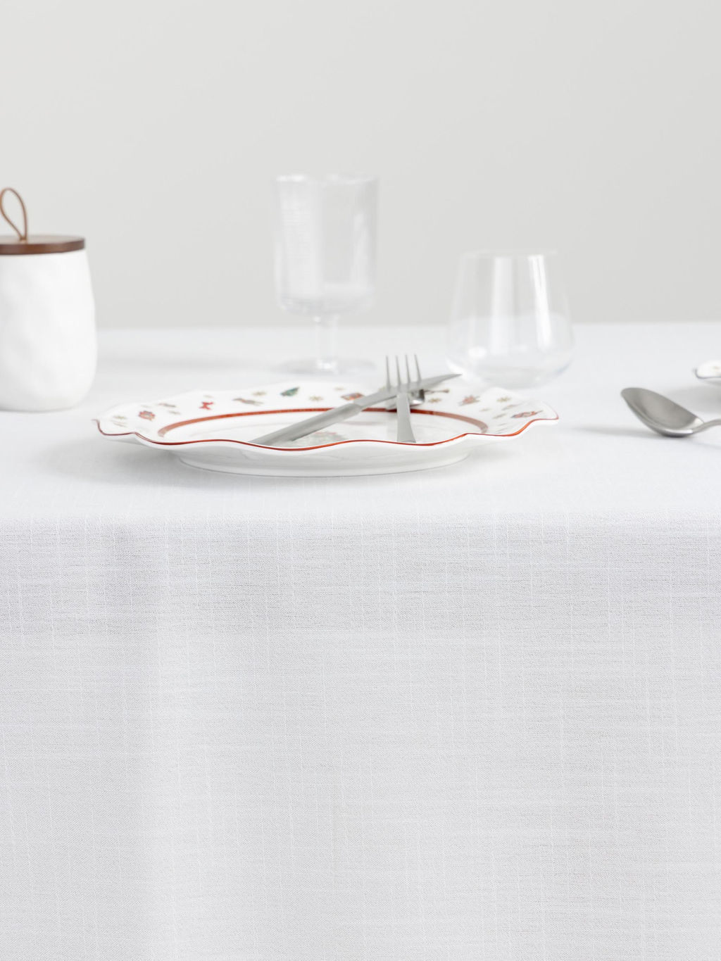 Скатерть, 160х160 см, полиэстер, бело-серебристая, Floe - Anna lafarg фото 5