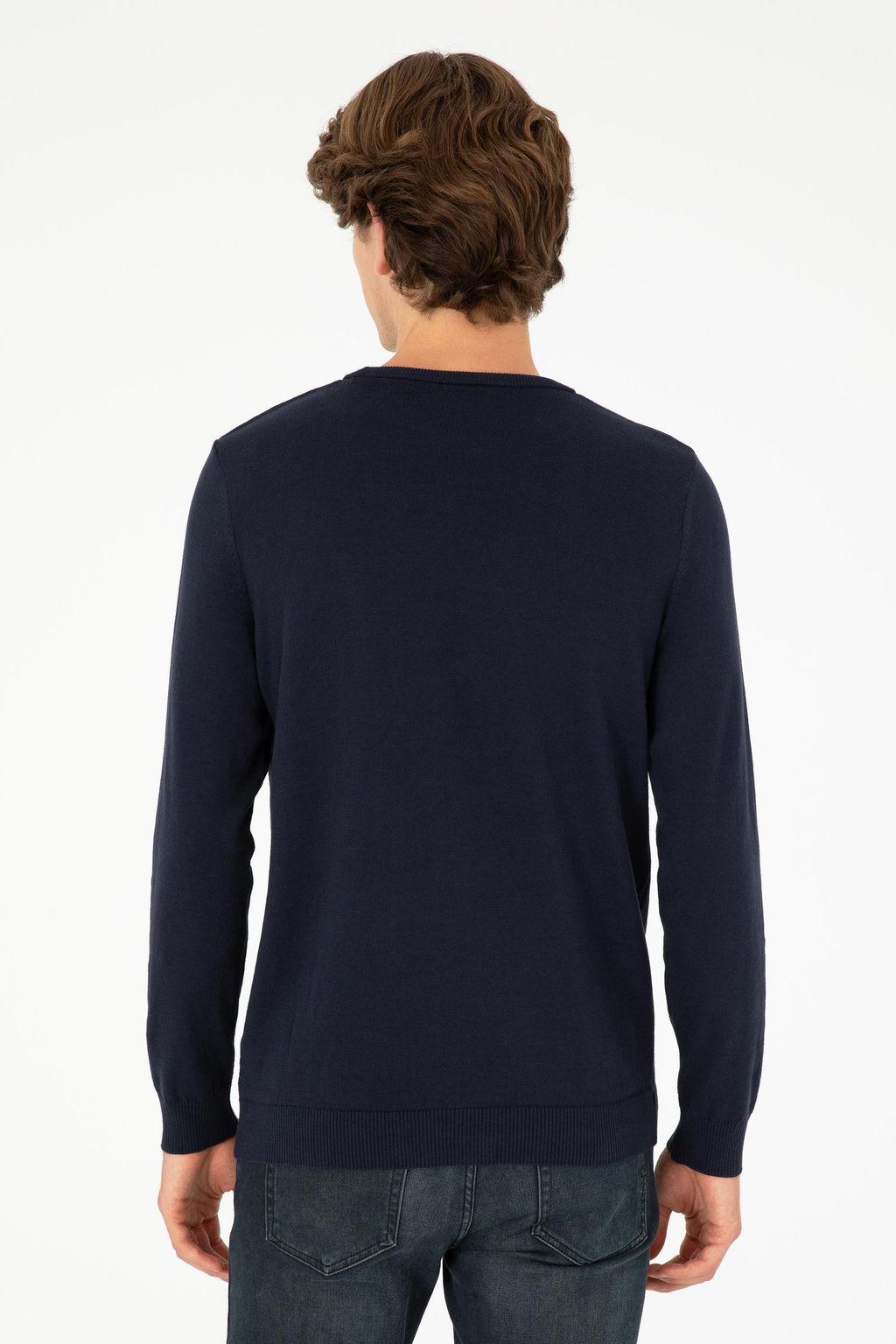 Мужской темно-синий базовый свитер Неожиданная скидка в корзине - U.s. polo assn фото 5